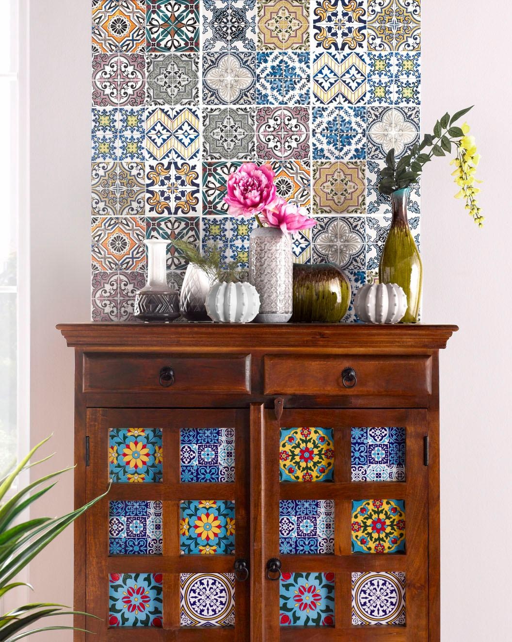 Home affaire Fliesenaufkleber »Ornamente« Stickerfliesen, selbstklebend, Sticker, 12er Set