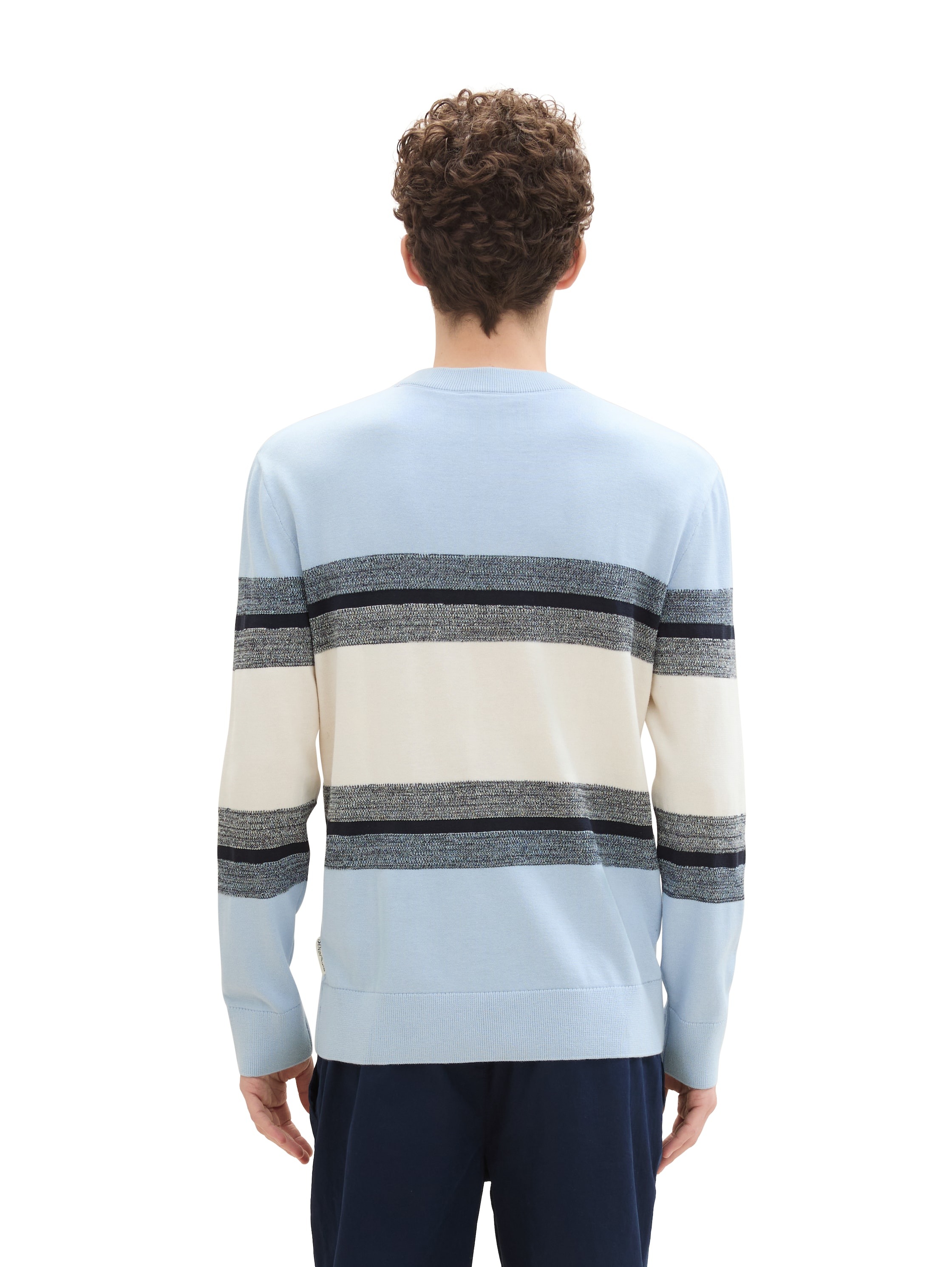 TOM TAILOR Denim Strickpullover, mit Blockstreifen