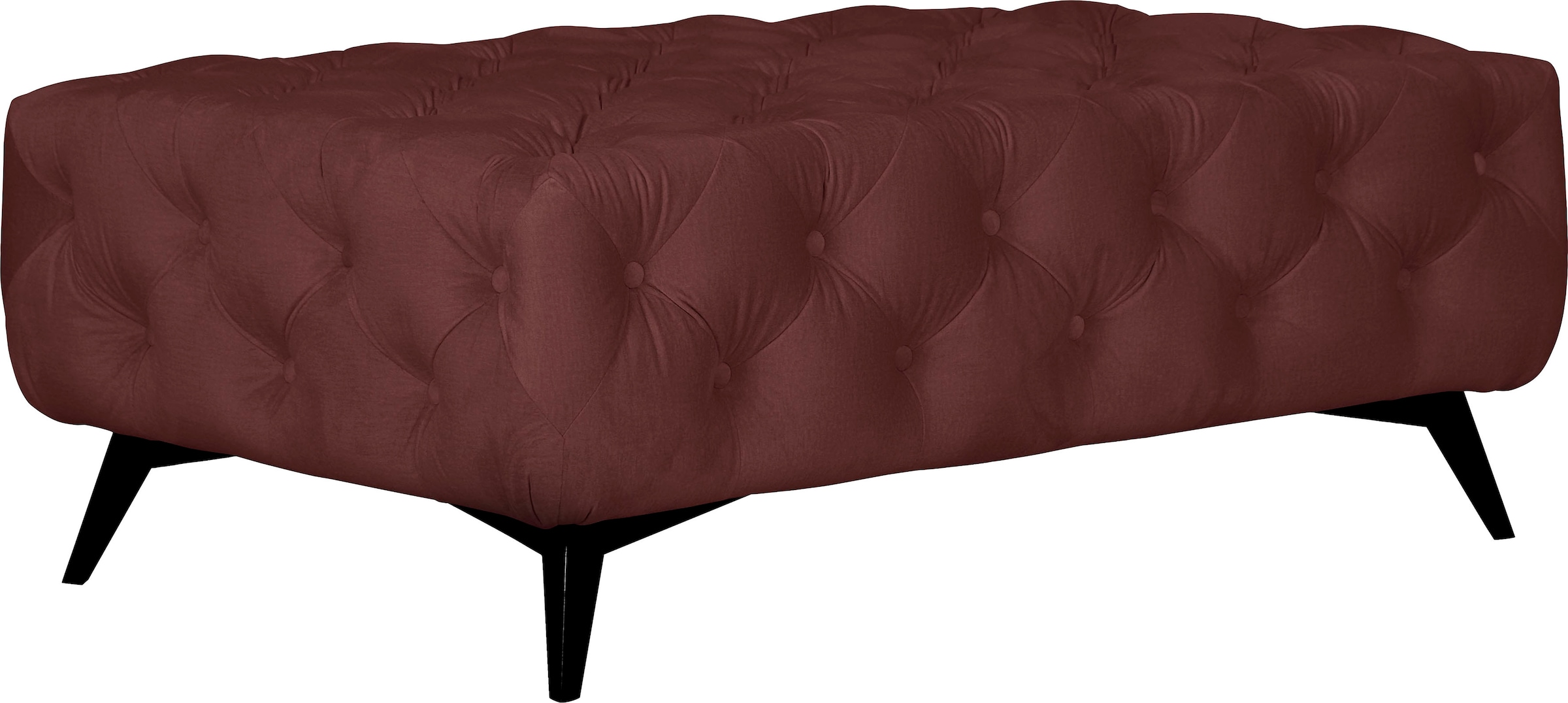 Leonique Polsterhocker »Amaury«, Chesterfield-Optik, Breite 120cm, Fussfarbe wählbar