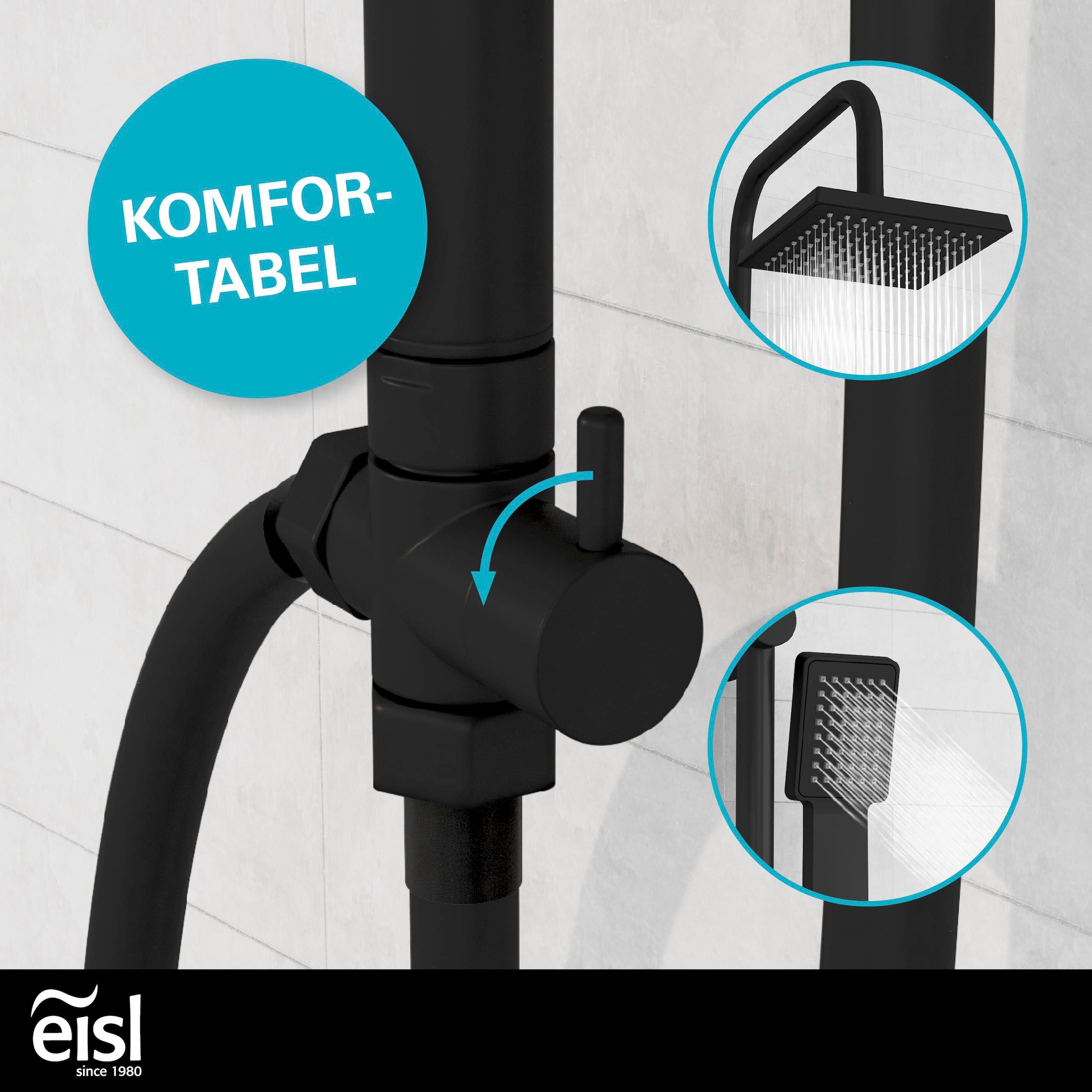Eisl Garniture de douche »EASY ENERGY« 1 cuis tlg. Hauteur réglable / picots anti-calcaire / acier inoxydable