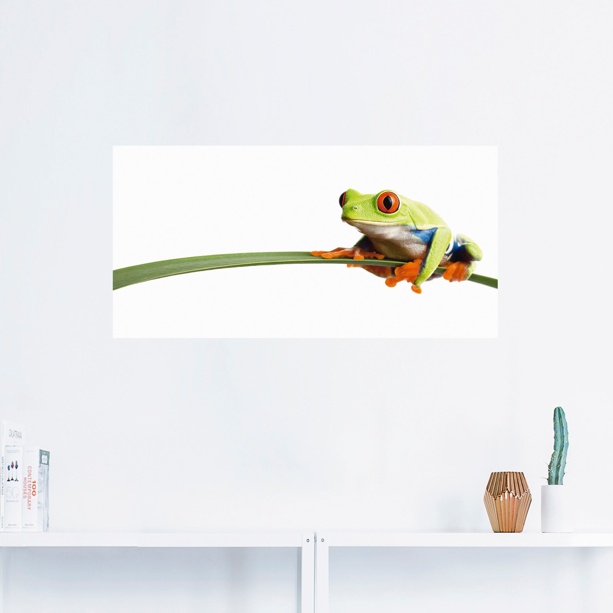 Artland Wandbild »Frosch auf einem Blatt«, Wassertiere, (1 St.), als Alubild, Outdoorbild, Leinwandbild, Poster, Wandaufkleber