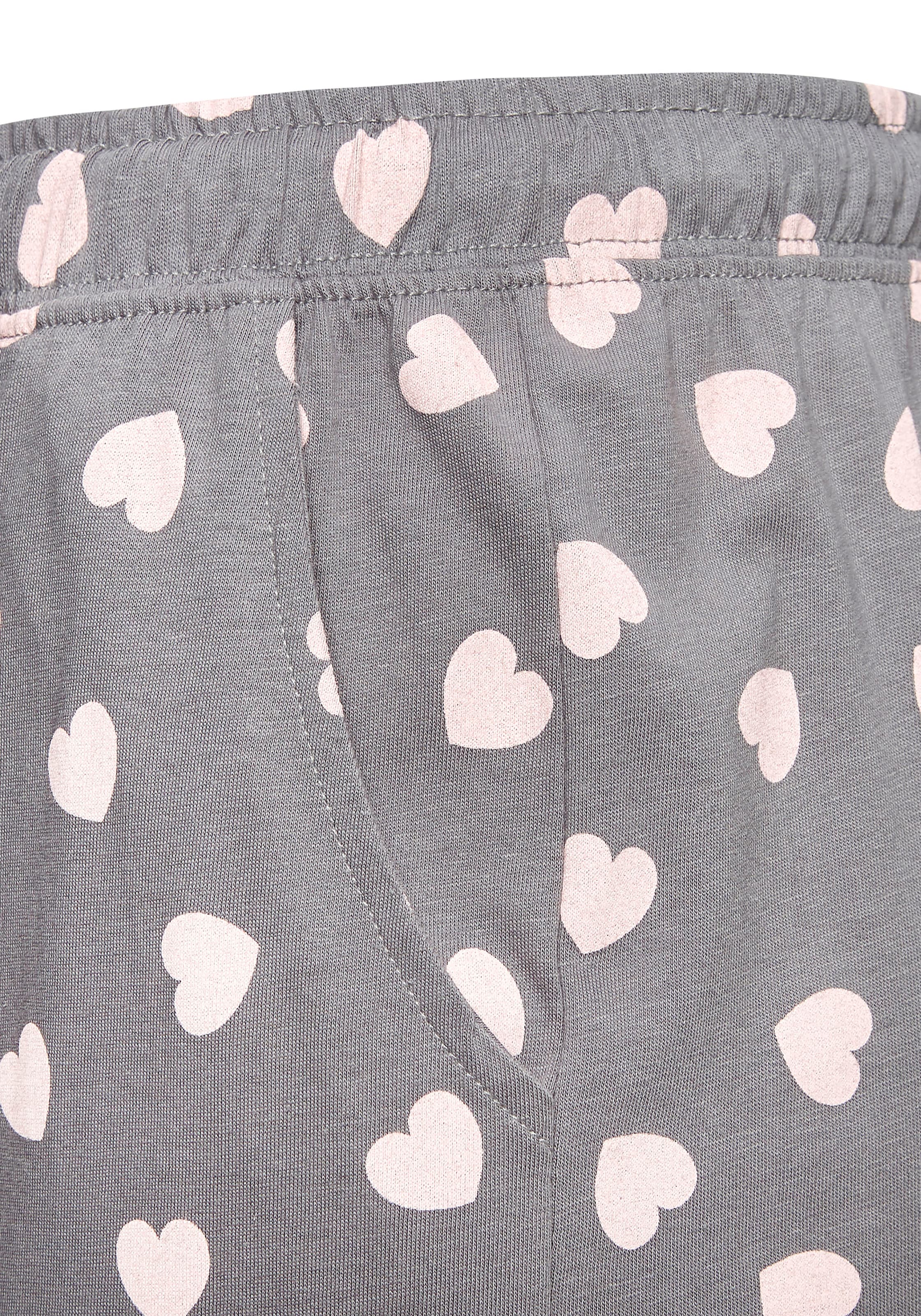 Vivance Dreams Pyjama, (Spar-Set, 4 tlg.), mit süssem Herzmuster