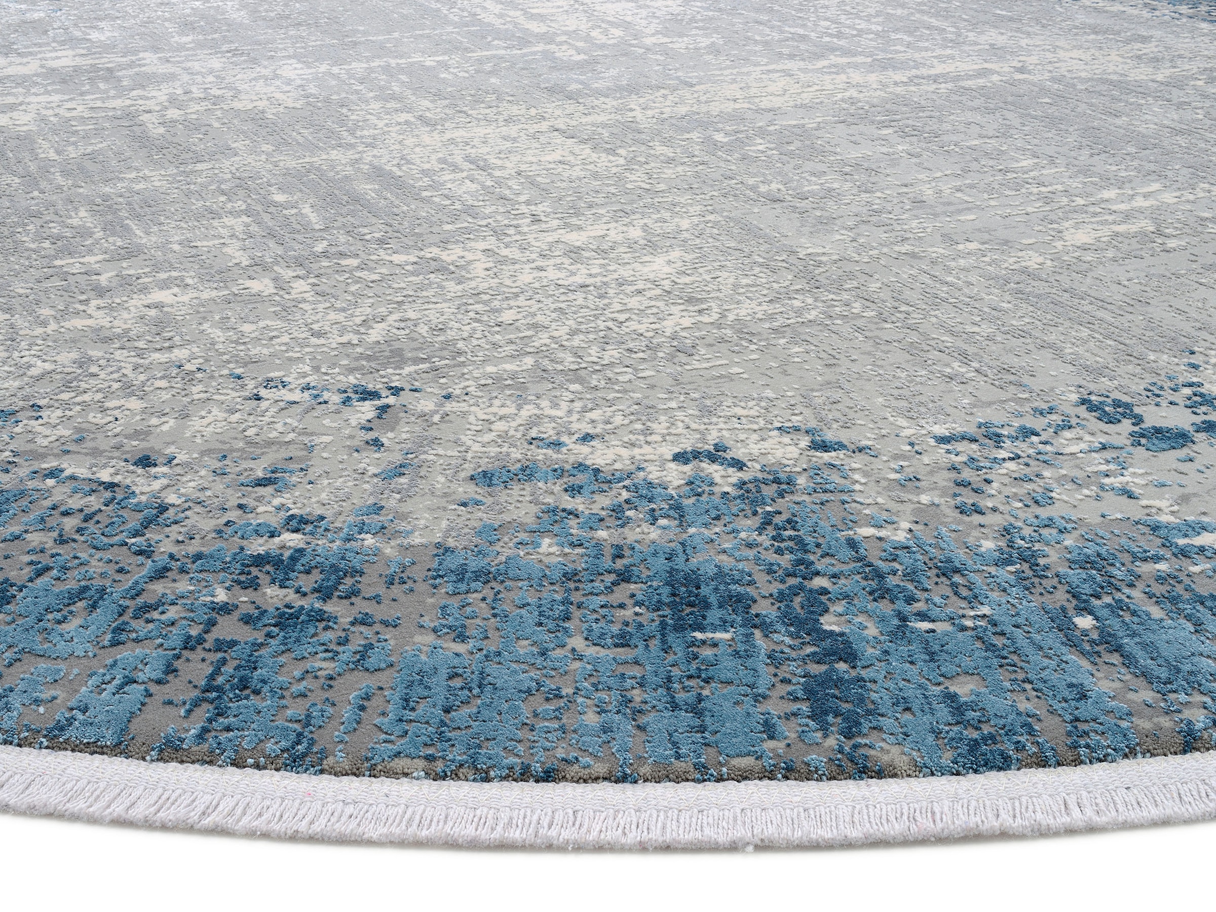 WK WOHNEN Teppich »BORDER«, rund, 8 mm Höhe, hochwertiger Viskoseanteil, samtweiche Oberfläche mit 3 D Effekt