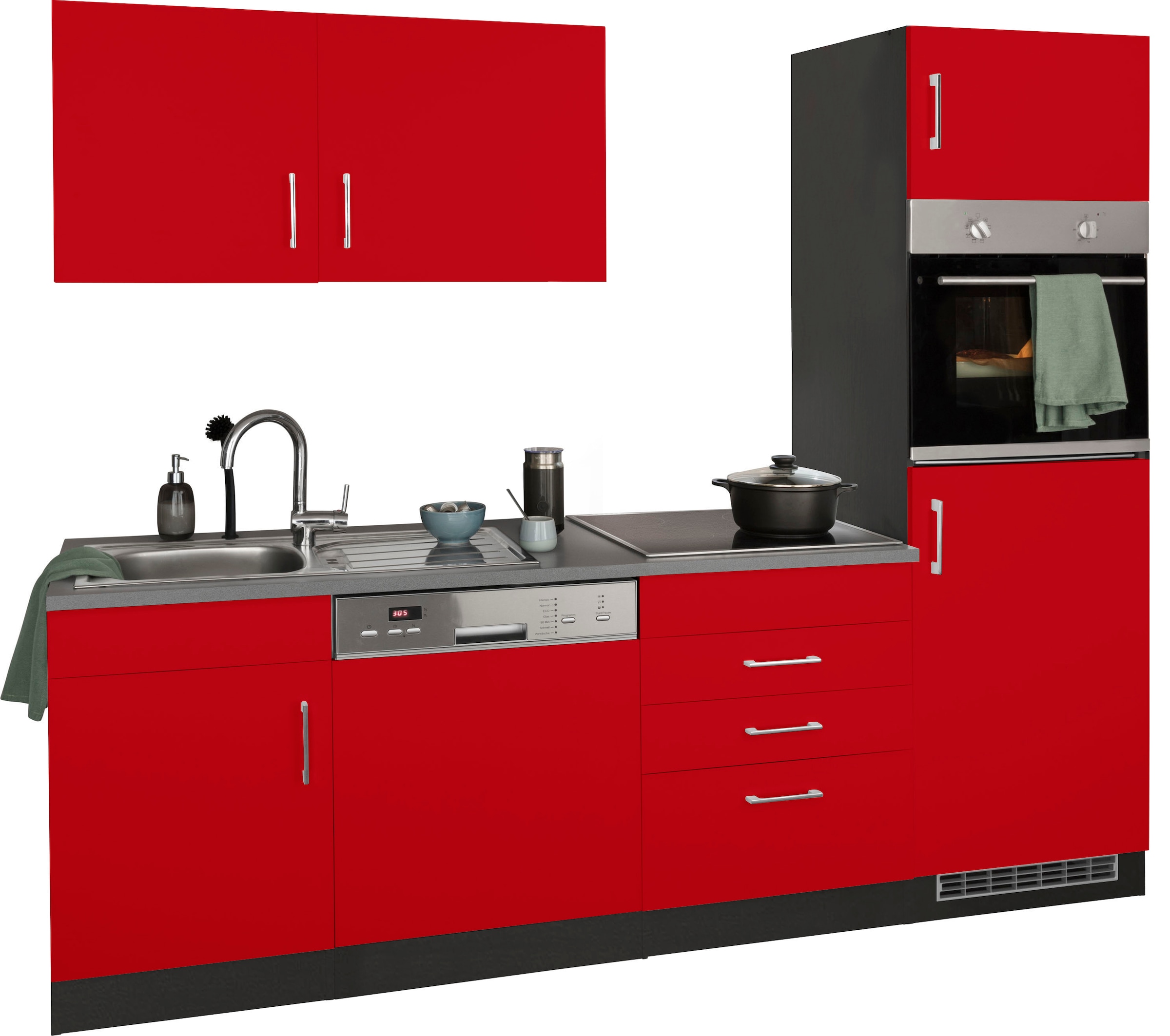 KOCHSTATION Kitchenette »KS-Paris« largeur 230 cm, au choix avec appareils électriques et induction
