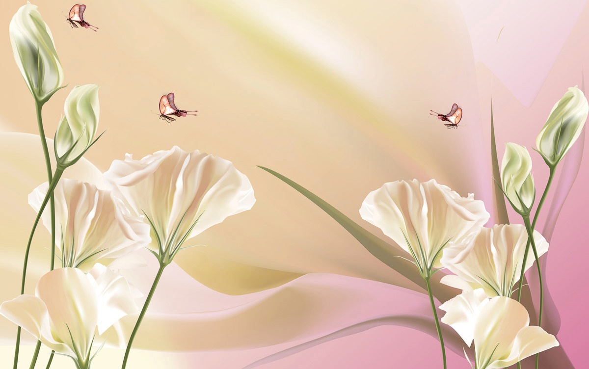 Papermoon Fototapete »Muster mit Blumen«