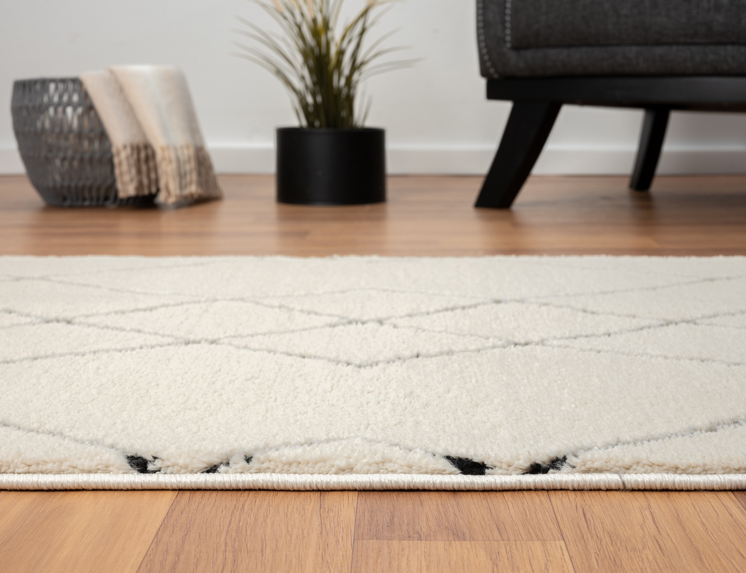 Myflair Möbel & Accessoires Hochflor-Läufer »Moroccan Design«, rechteckig, 24 mm Höhe, modern, marokkanisches Design, Rauten Muster, weich durch Hochflor