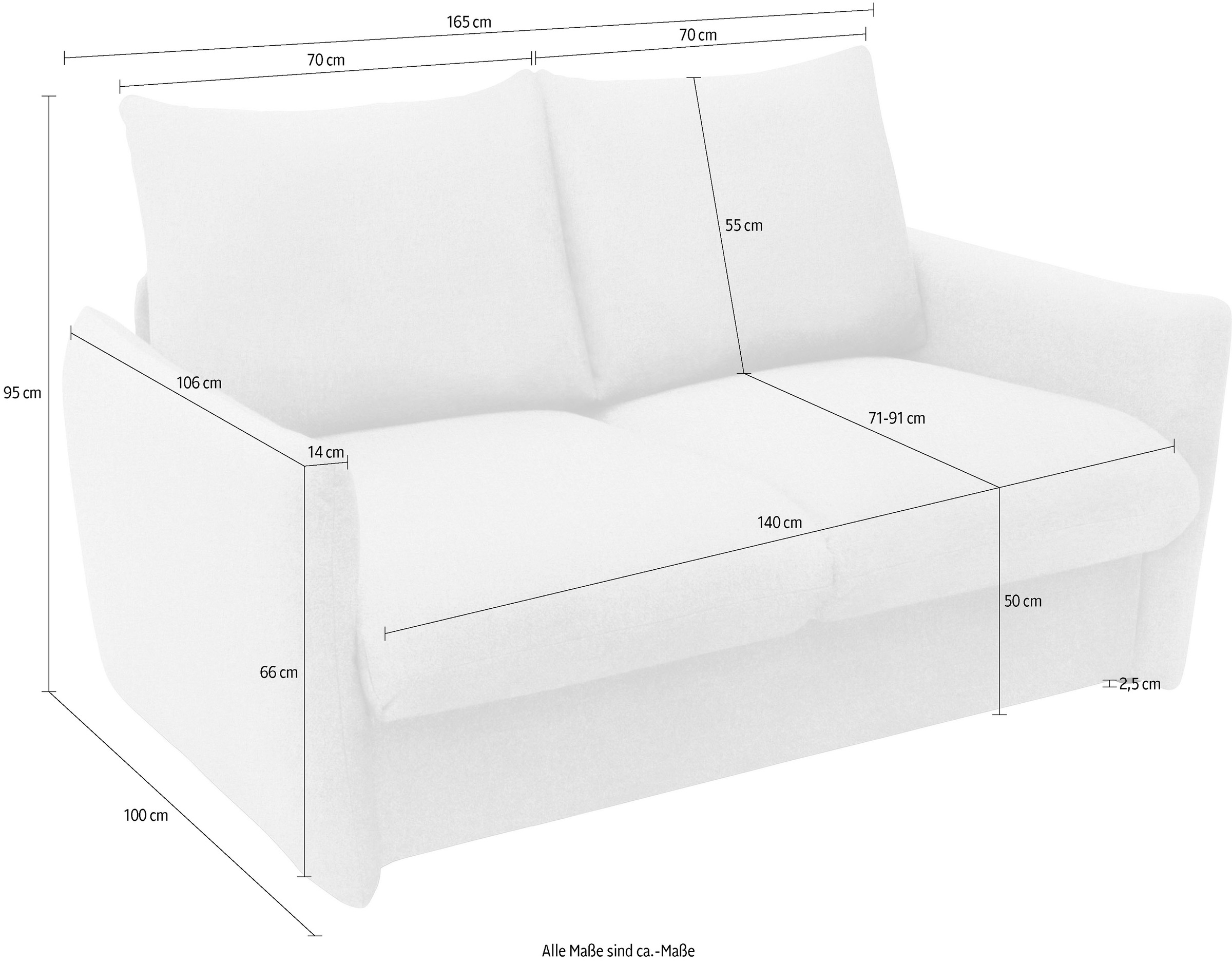 DOMO collection Schlafsofa »700023 Schlaffunktion, Federkern, 2-Sitzer, stabile Liegefläche«, Sitzflächen auch einzeln ausklappbar zum Schlafen