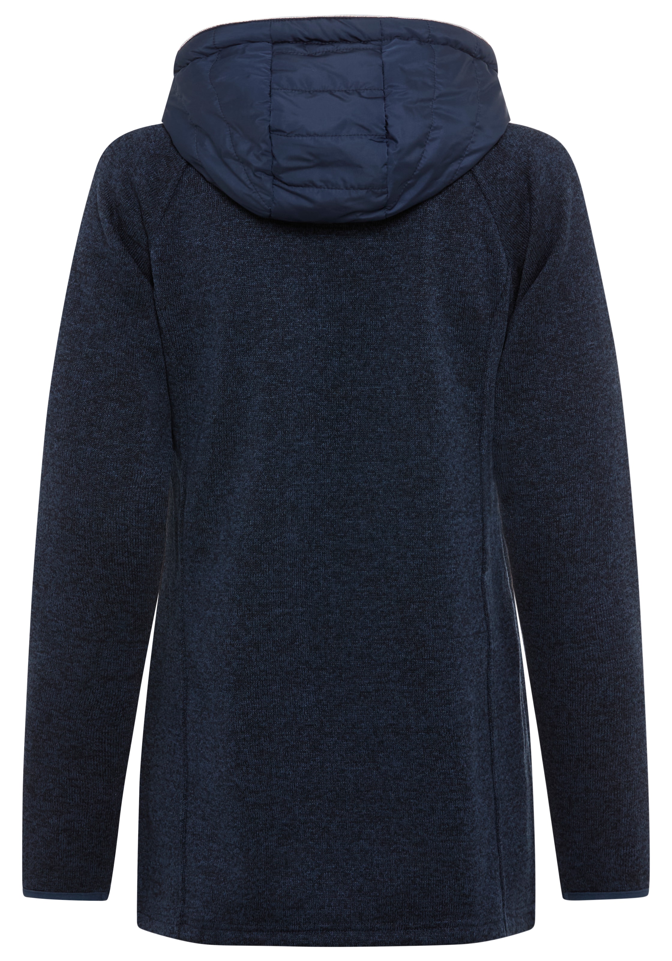 Polarino Strickfleecejacke, mit Kapuze, mit wattiertem Bereich-Hybridjacke, Übergangsjacke