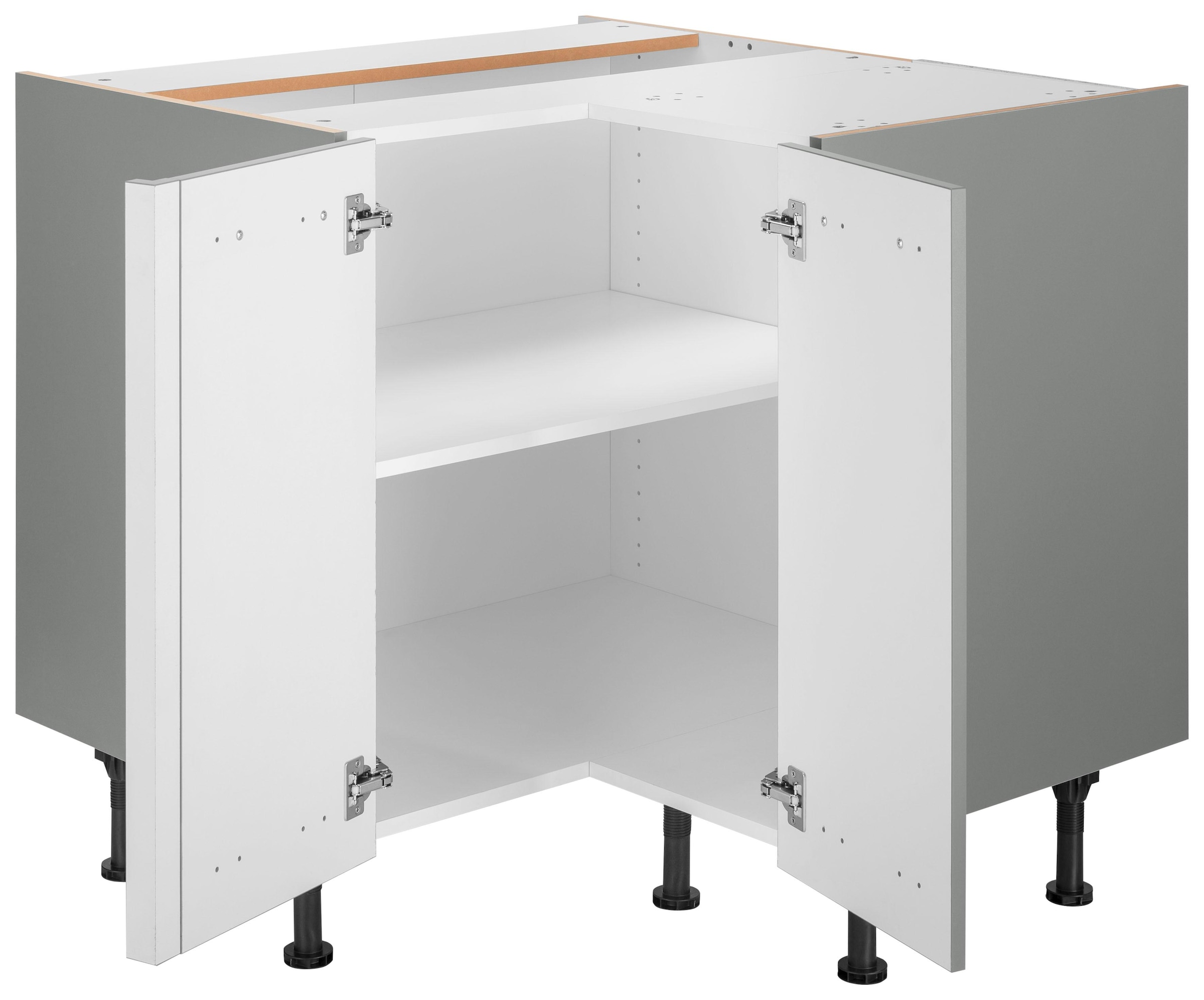 OPTIFIT Eckunterschrank »Elga«, mit Soft-Close-Funktion, höhenverstellbaren Füsse, Breite 90x90 cm