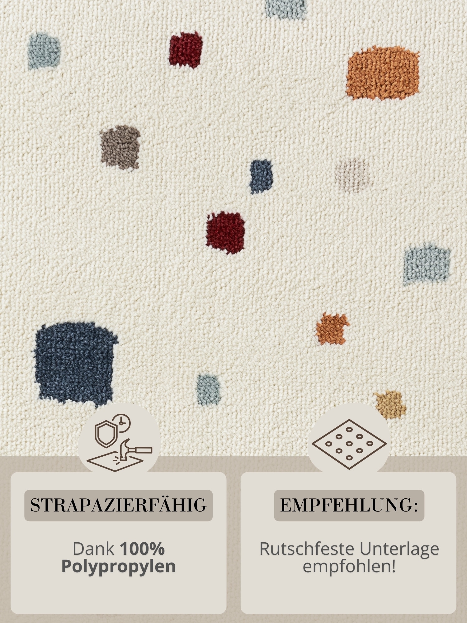 HANSE Home Kinderteppich »Funny Squares« rund 10 mm Höhe Pflegeleicht, Weich, Kinderzimmer, Spielteppich, Spielunterlage