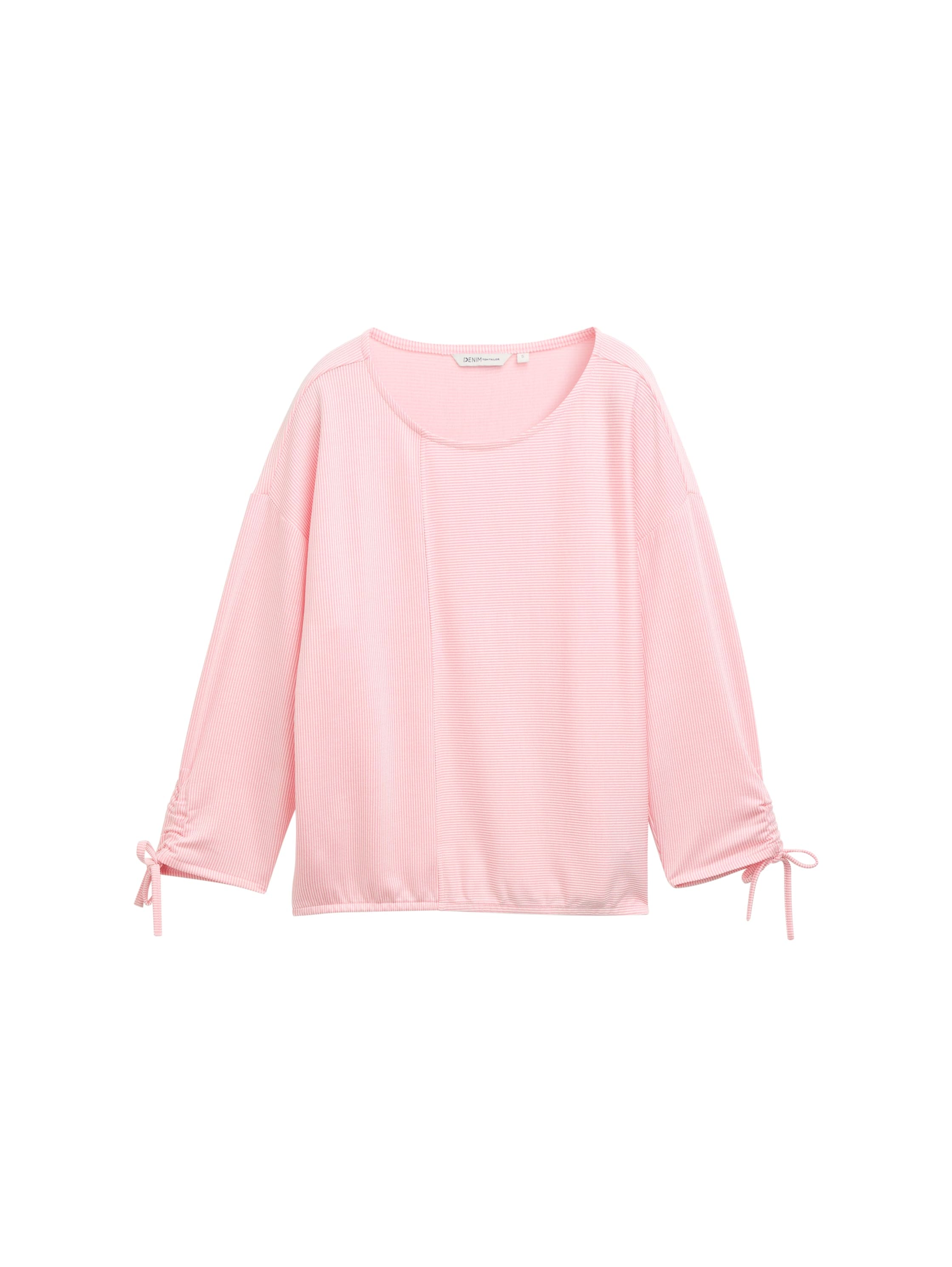 TOM TAILOR Denim 3/4-Arm-Shirt, in feiner Rippoptik