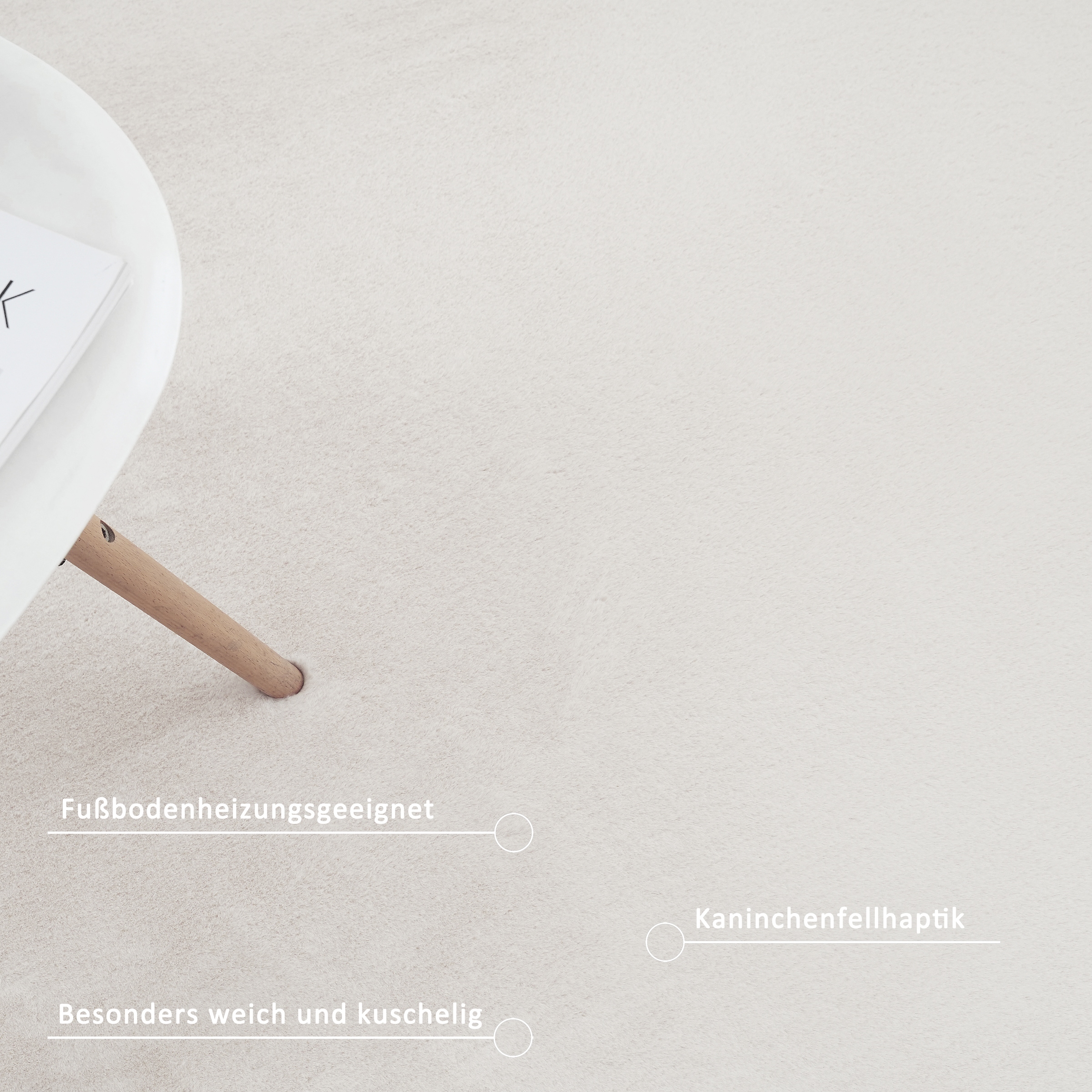 Leonique Fellteppich »Balu«, rechteckig, 20 mm Höhe, Kunstfell in Kaninchenfell Haptik, fussbodenheizungsgeeignet, pflegeleicht, ideale Teppiche für Wohnzimmer, Schlafzimmer, Esszimmer, Arbeitszimmer