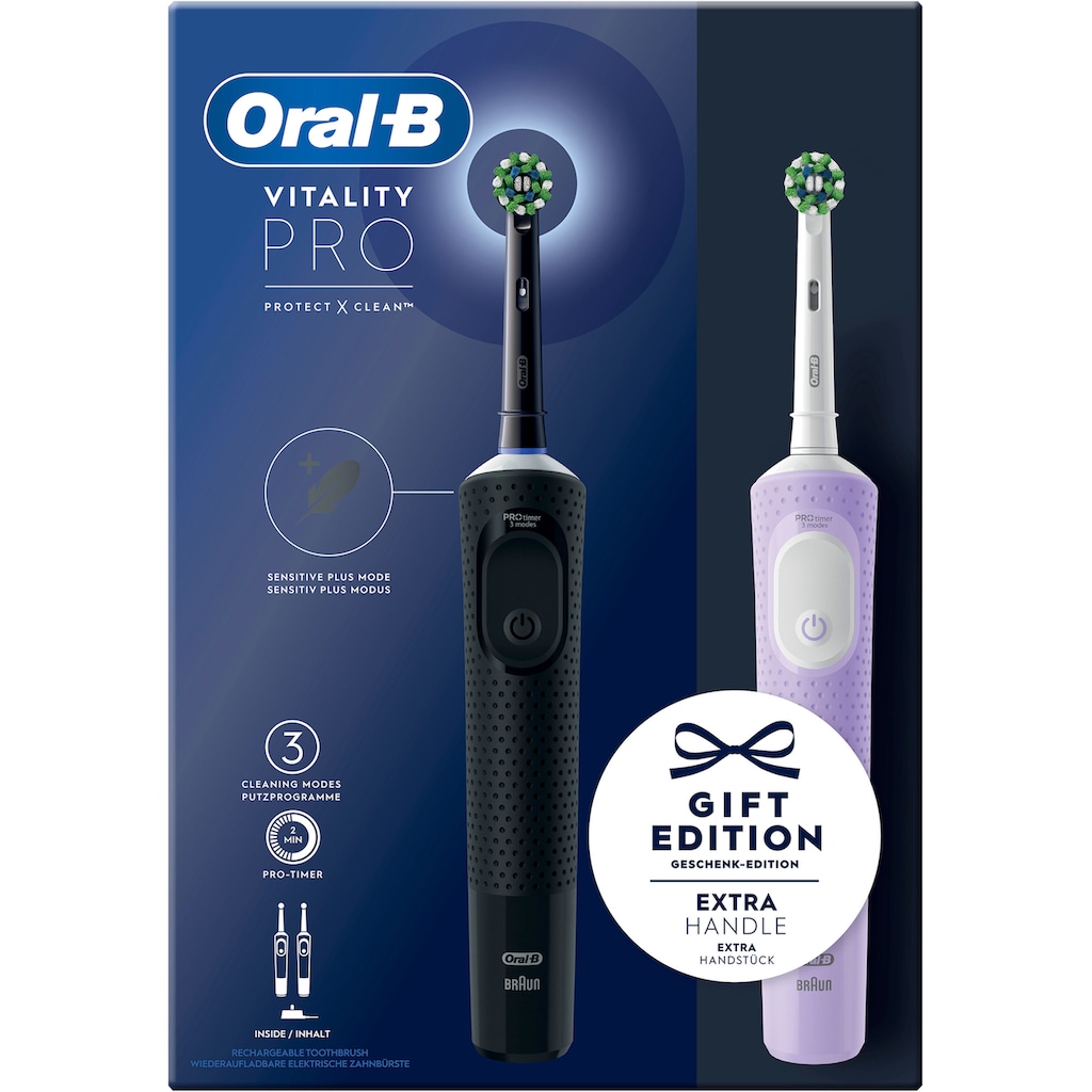 Oral-B Elektrische Zahnbürste »Vitality Pro«, 2 St. Aufsteckbürsten