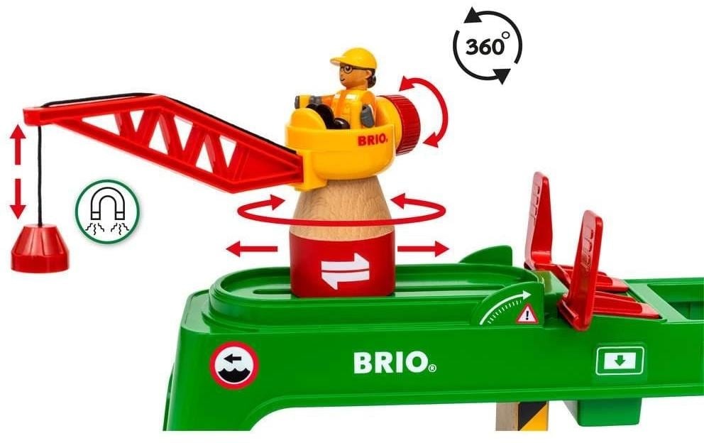 BRIO® Bâtiment de train jouet »BRIO Bahn Verlade-Terminal mit Containerkran«