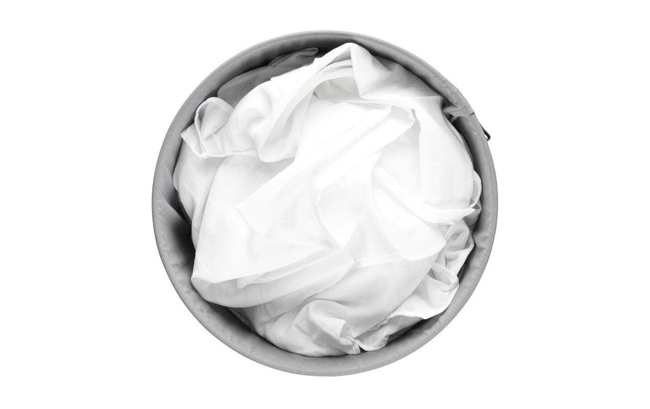 Cesto Portabiancheria - Pratico Apertura Quick-drop - Sacco Portabiancheria Rimovibile - Fondo Plastica Evita Pavimento Danni - Materiali Anti Corrosione - White - 60l - Brabantia
