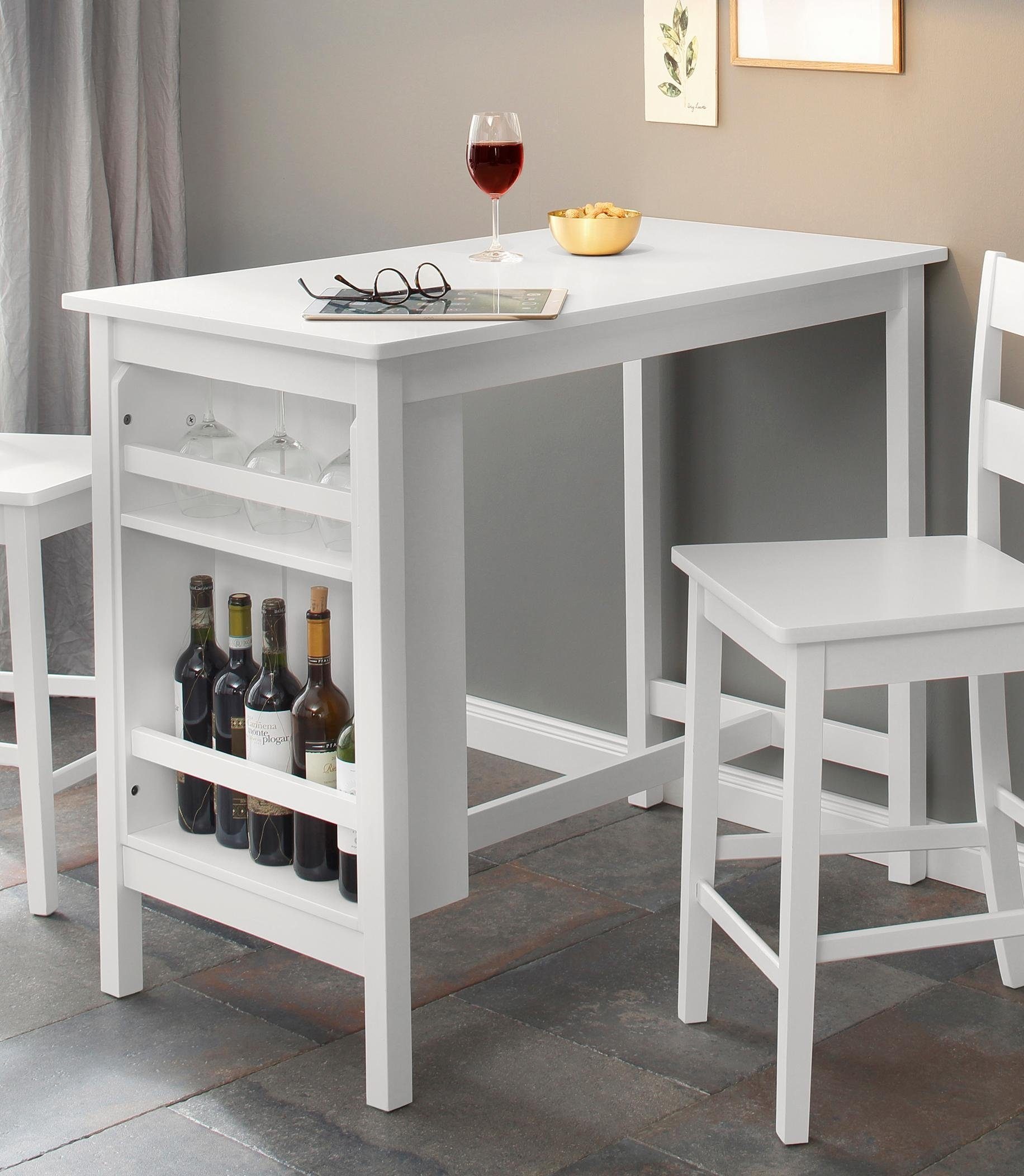 Image of Home affaire Bartisch »Torpedo«, mit Flaschenregale am Ende des Tisches, Gestell aus massivem Kiefernholz, Tischplatte und Regaleinsatz auf MDF bei Ackermann Versand Schweiz