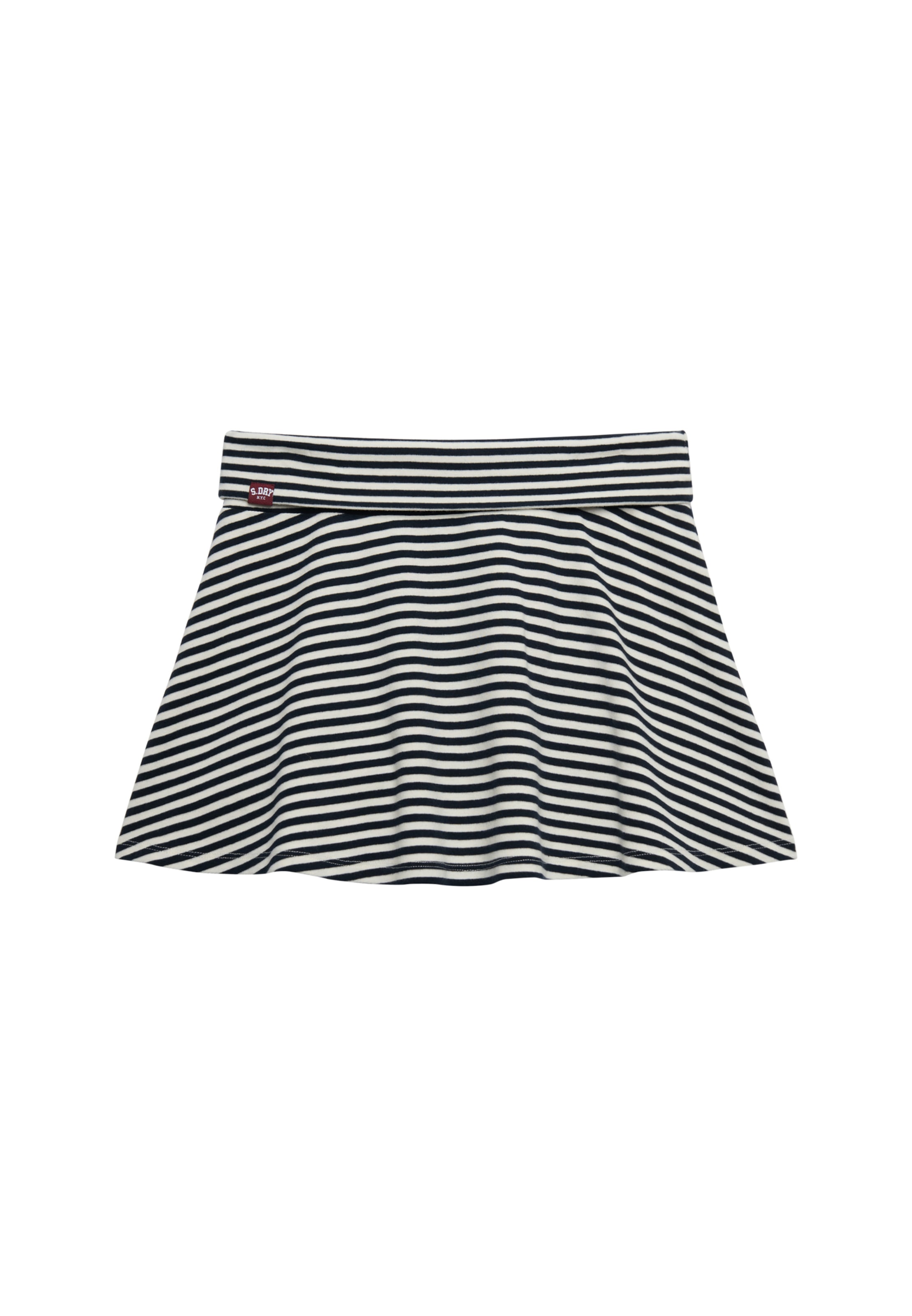 Superdry Minirock »ATH ESS FOLD OVER SKIRT« aus Baumwollmischung, Regular Fit, mit Gummizug, gestreiftes Design