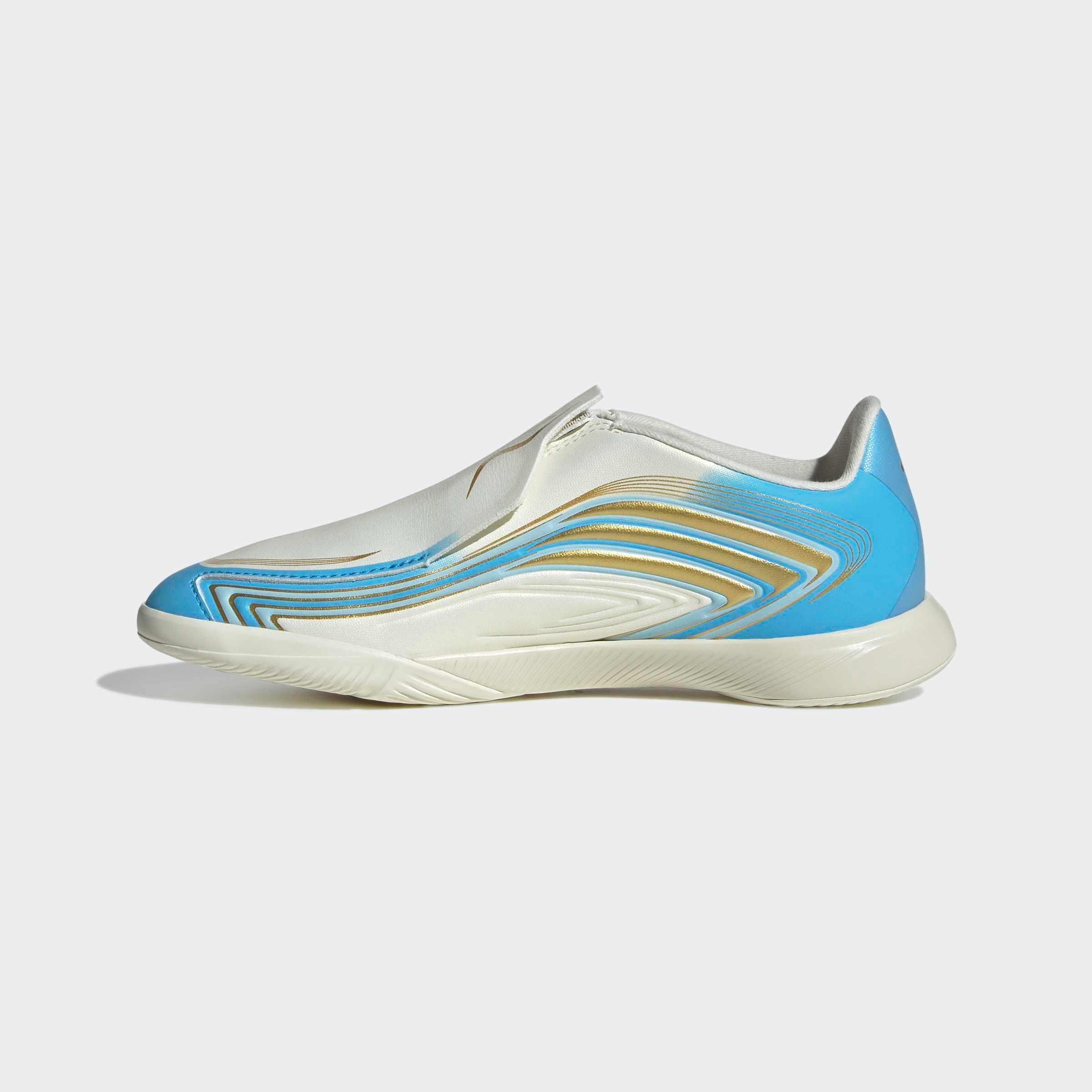 adidas Performance Chaussure de football »F50 MESSI LEAGUE KIDS , HALLENBÖDEN, OHNE SCHNÜRSENKEL«  pour sol de salle, pour adolescents et enfants