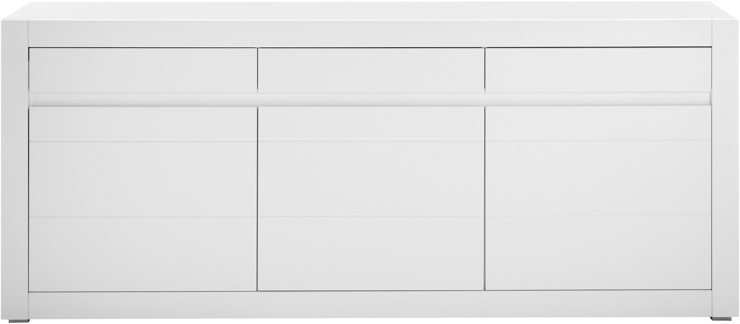 INOSIGN Sideboard »Chester, moderne Anrichte, Kommode mit Stauraum, Schrank, Weiss Matt«, (1 St.), austauschbare Blende in Griffleiste, zeitloses Design, 217 cm breit