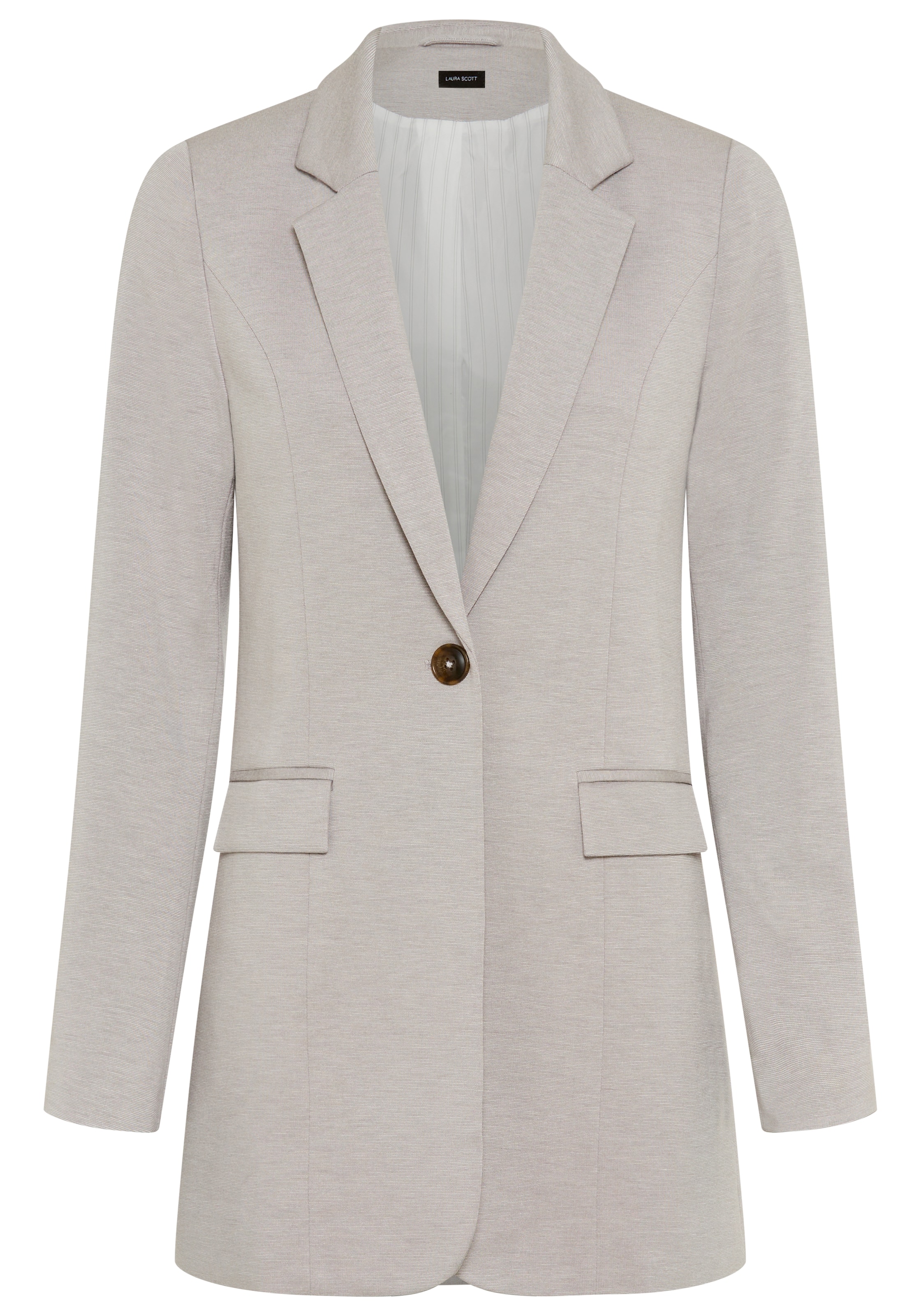 Laura Scott Sweatblazer melierte Optik, mit Reverskragen, 1-Knopf-Form, mit Pattentaschen