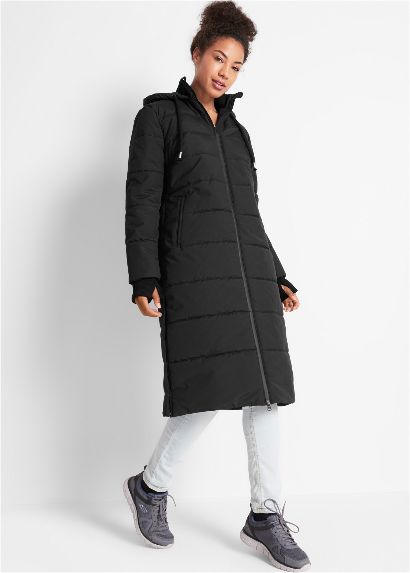 Image of bonprix Steppmantel mit Kapuze, Oversize Passform, sportlicher Stil, mit Stehkragen