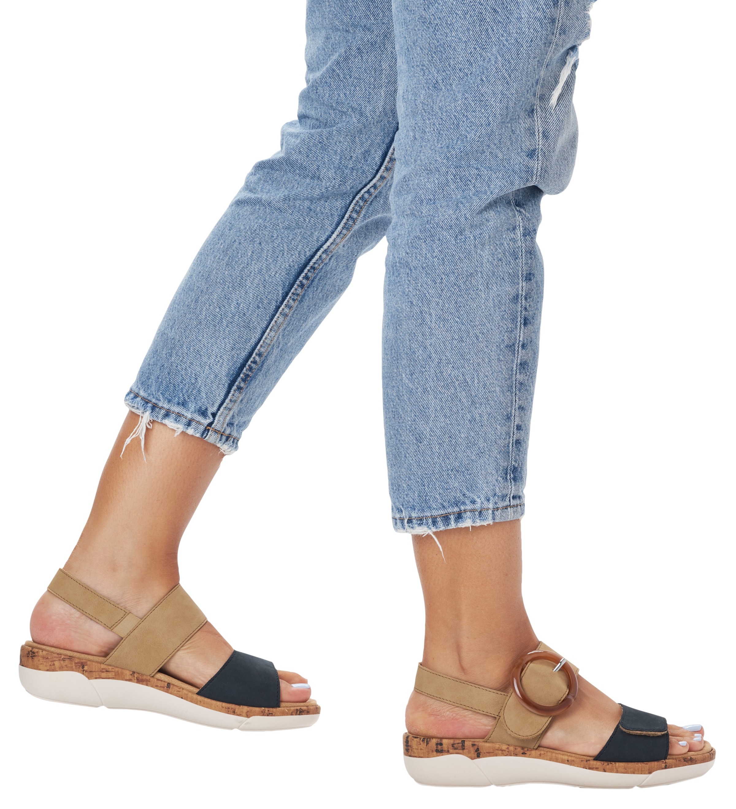 Remonte Sandales compensées  chaussure d'été, sandale à brides, fermetures pratiques à scratch