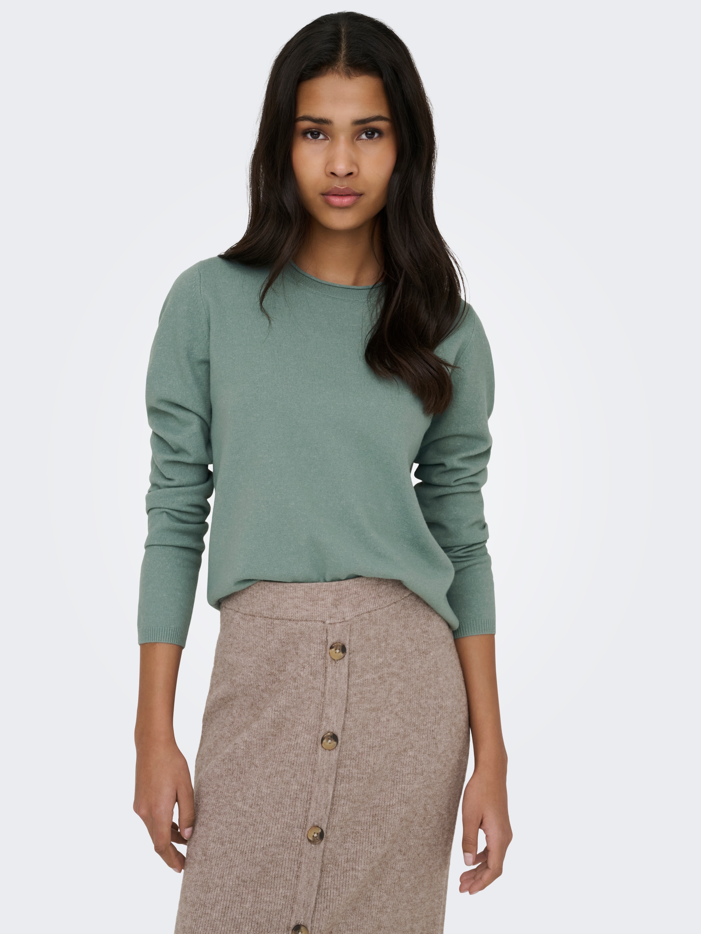 ONLY Pull en tricot »ONLLOYAL LS ONECK KNT NOOS« mélange de matériaux