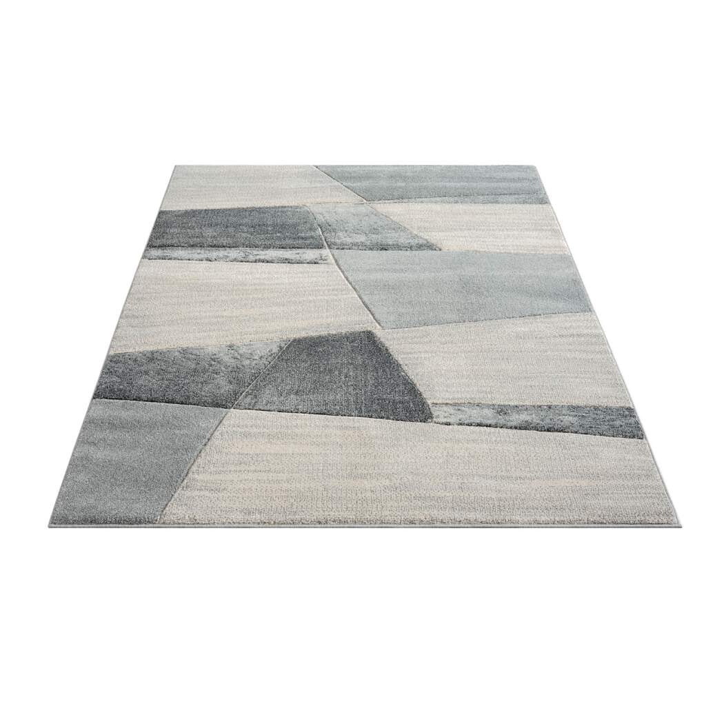 Carpet City Teppich »BONITO 9053«, rechteckig, 11 mm Höhe, Läufer, Flachflor, Hochtief-Muster/ 3D-Effekt, Geo-Muster, Wohnzimmer