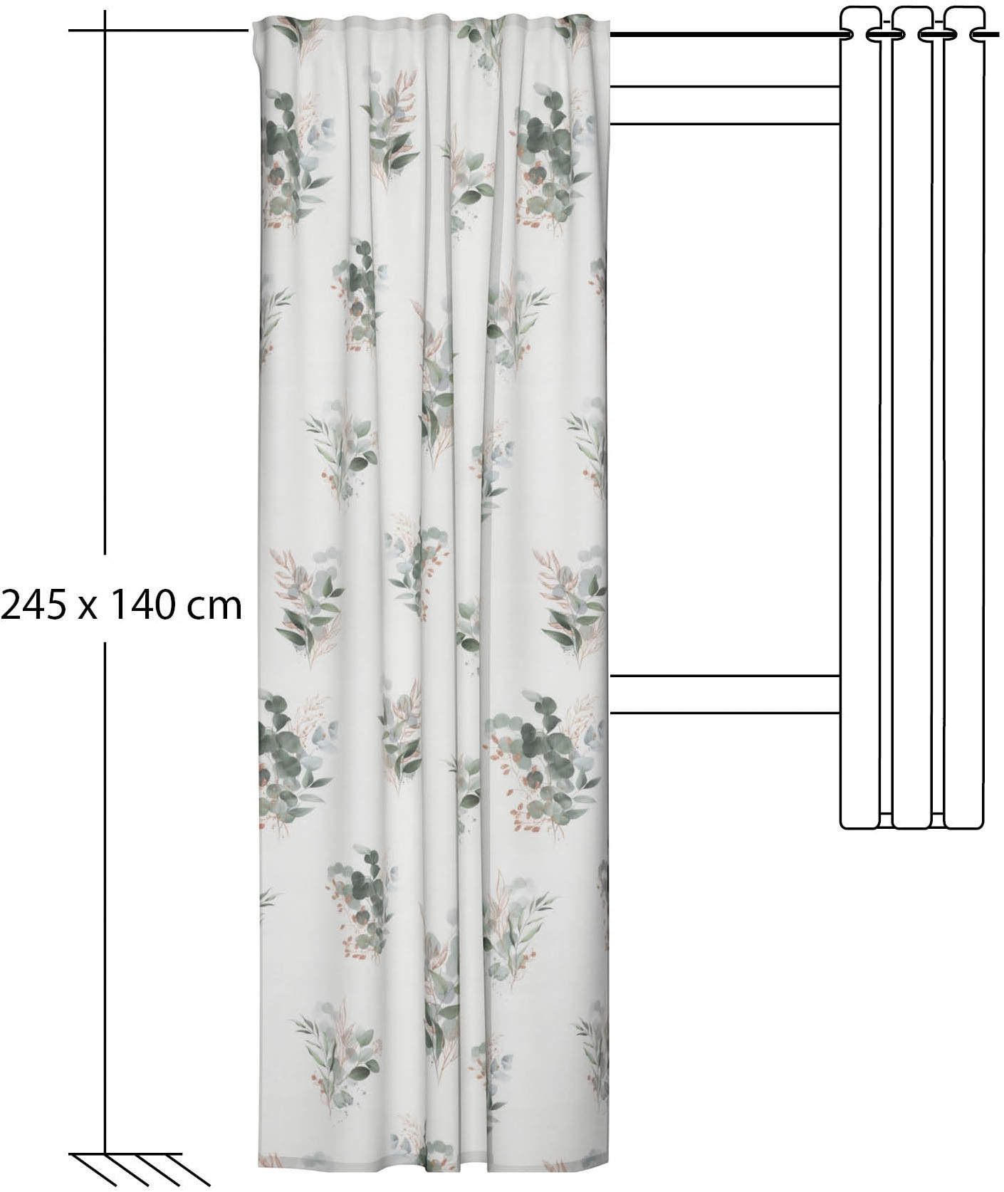 HOMING Rideau »Tallis« Boucles cachées 1 cuis tlg. écharpe finie