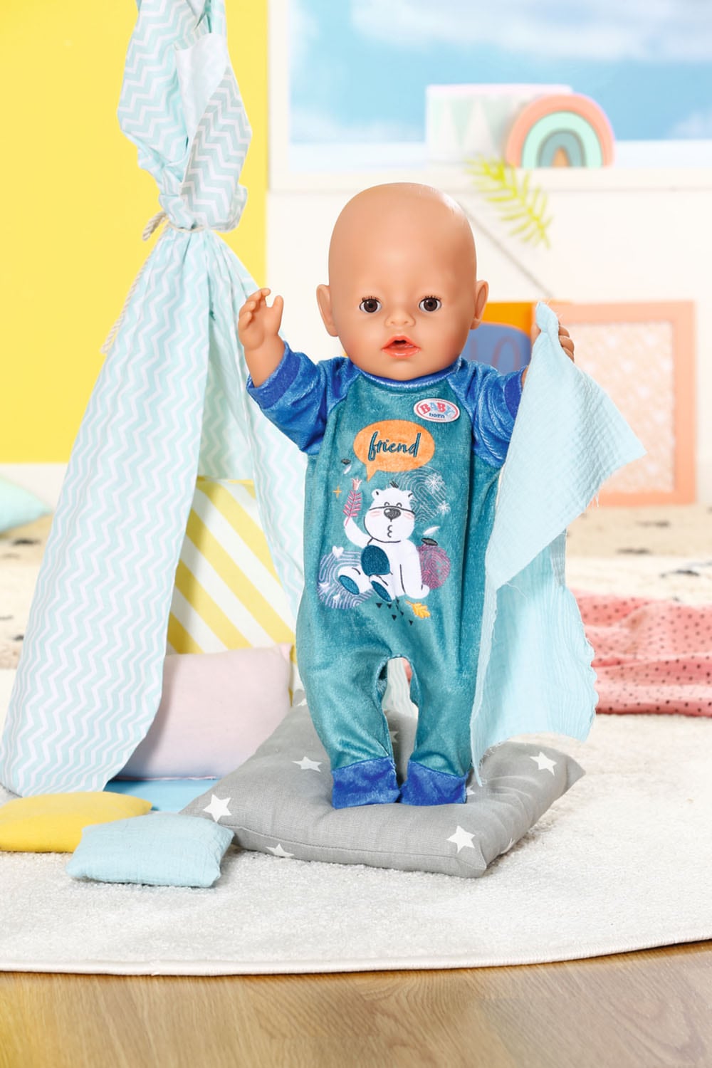 Baby Born Puppenkleidung »Strampler Blau, 43 cm«, mit Kleiderbügel