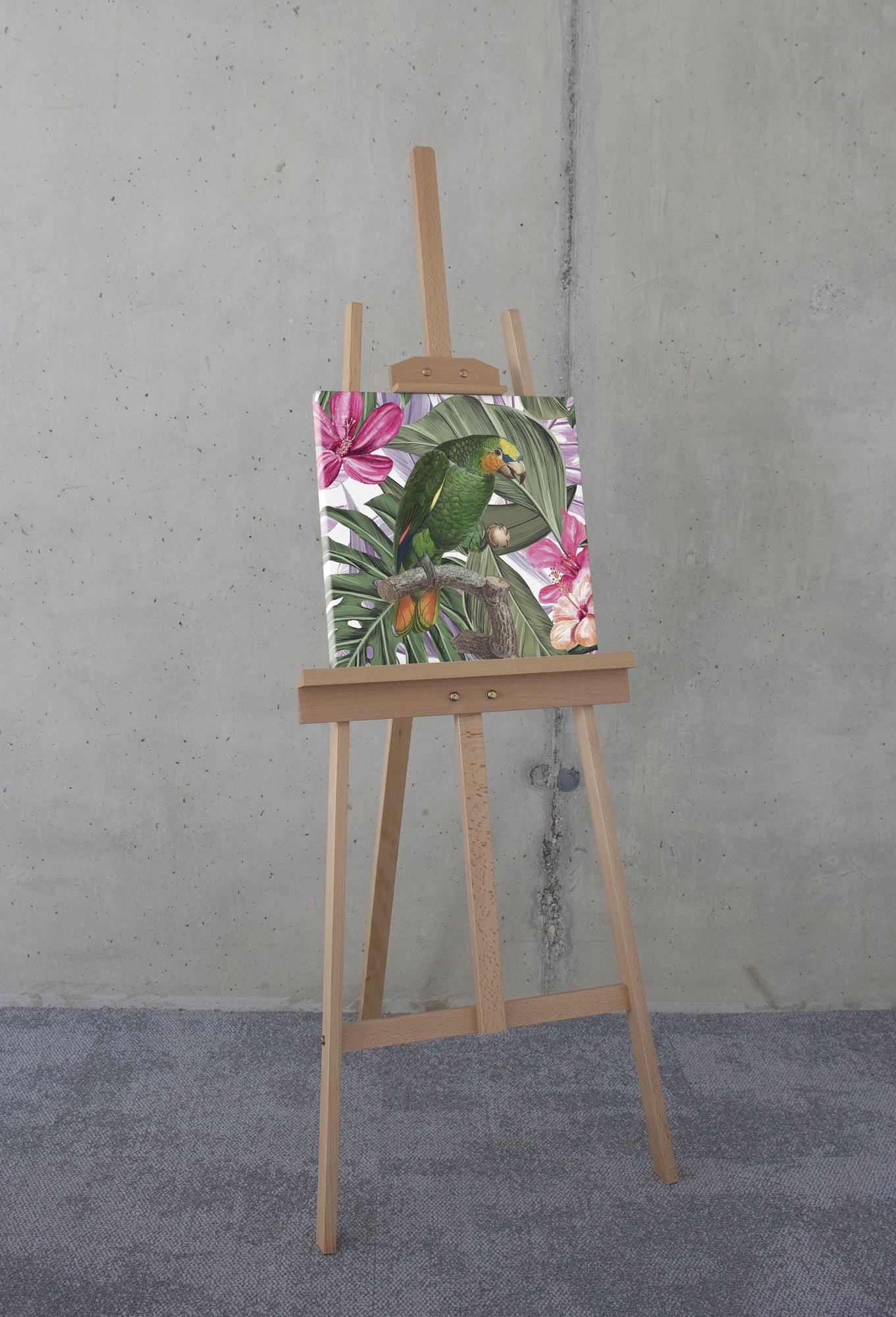 Komar Leinwandbild »Hibiscus Flirt - Grösse 40 x 40 cm«, Natur, (1 St.), Keilrahmenbild mi Echtholzrahmen