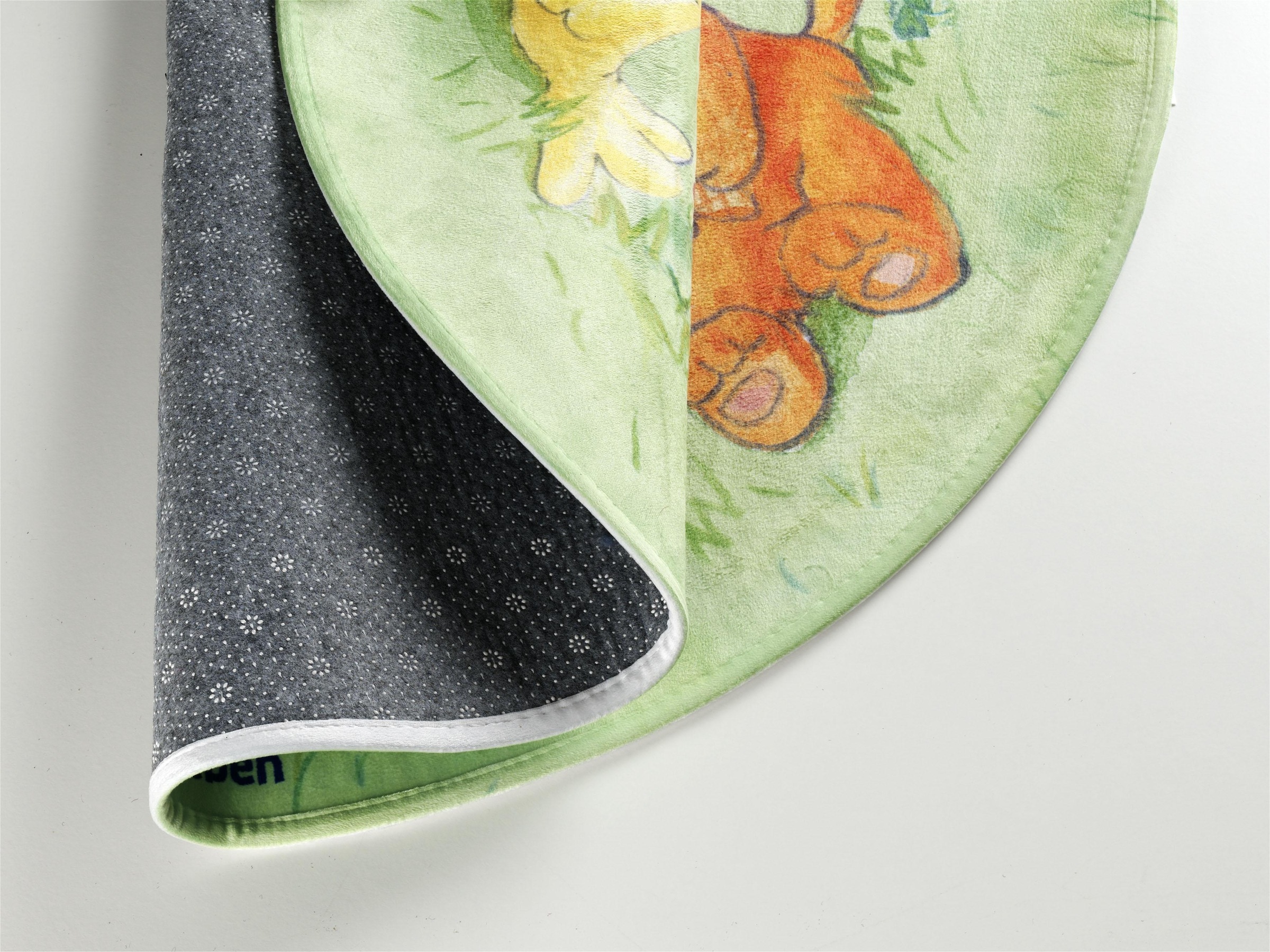 Die Lieben Sieben Kinderteppich »LS-214«, rund, 6 mm Höhe, Stoff Druck, Motiv Tiere, weiche Microfaser, Kinderzimmer