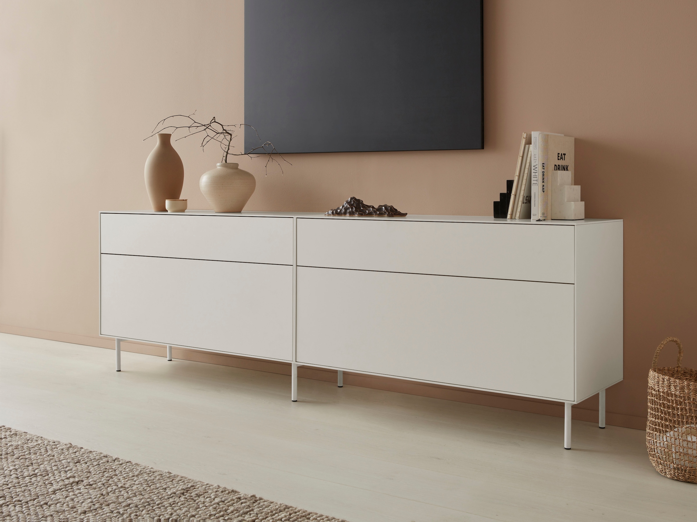 LeGer Home by Lena Gercke Lowboard »Essentials«, Breite: 112 cm, MDF lackiert, Push-to-open-Funktion