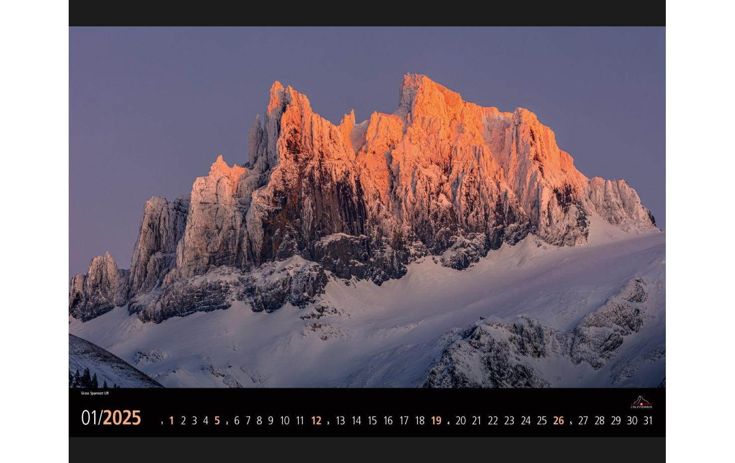 Wandkalender »Calendaria Light of Switzerland 2025«