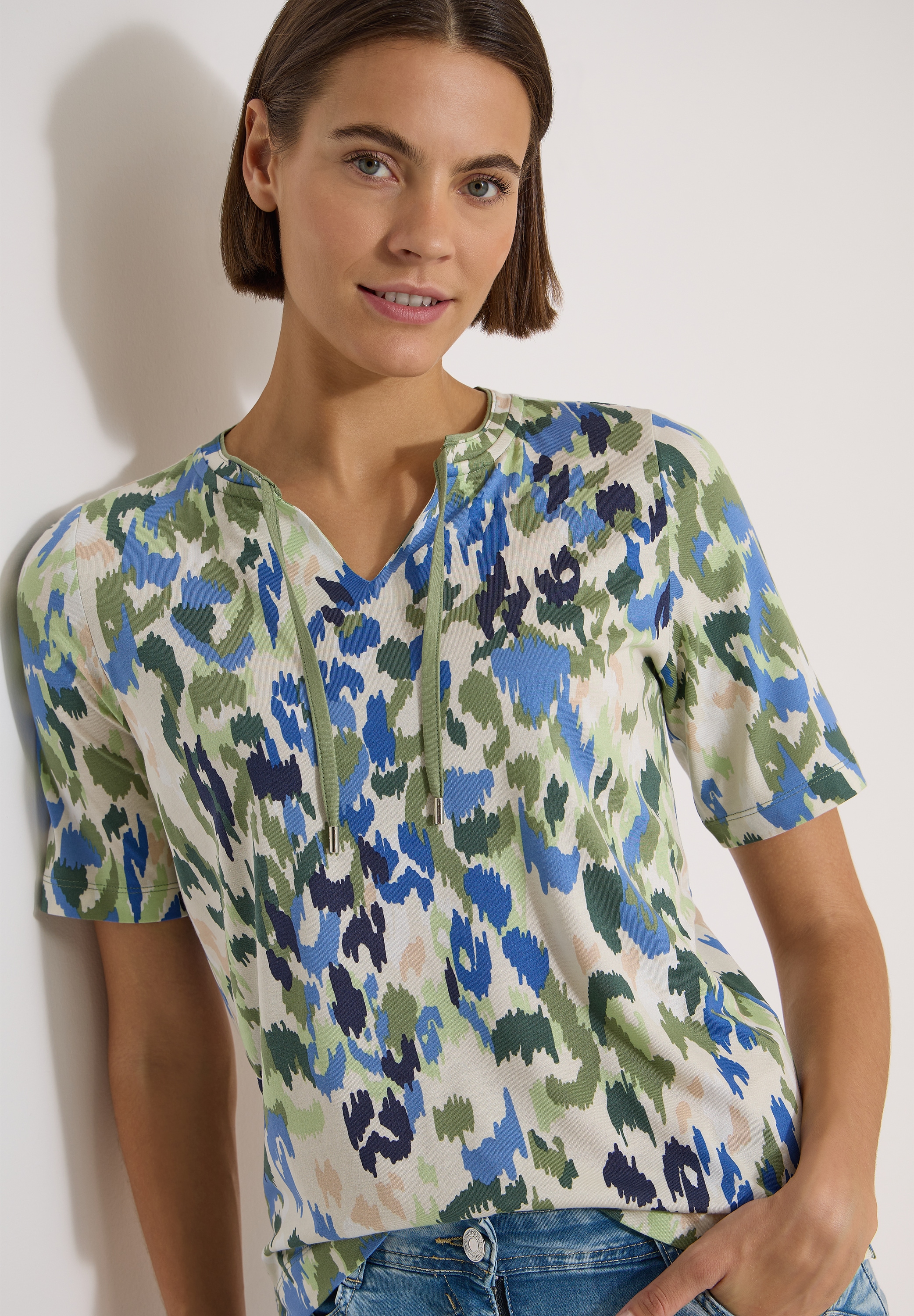 Image of Cecil Kurzarmshirt Sommershirt im Tunika-Look mit grafischem Muster