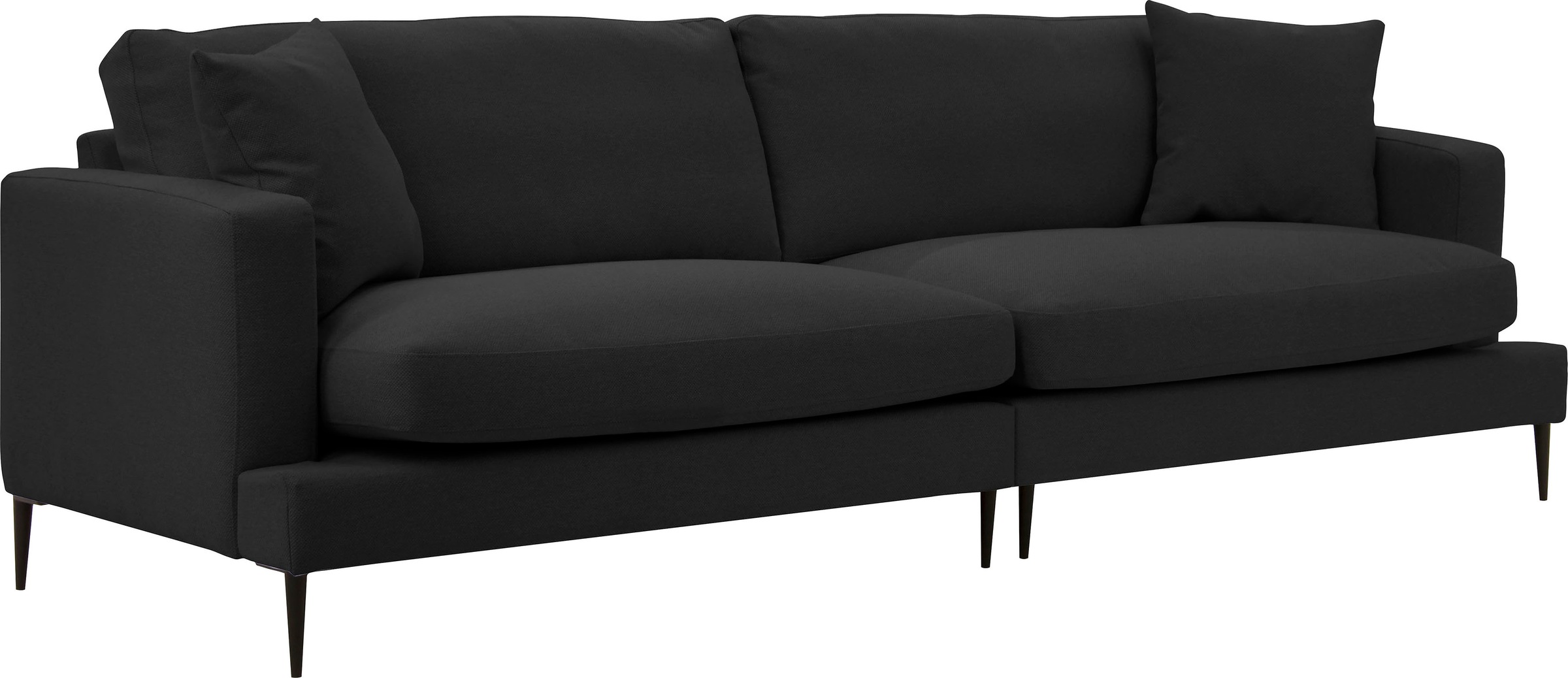 Leonique 3-Sitzer »Cozy elegantes Designsofa, Masse B/T/H: 211/97/80 cm«, mit losen Kissen und Metallbeinen
