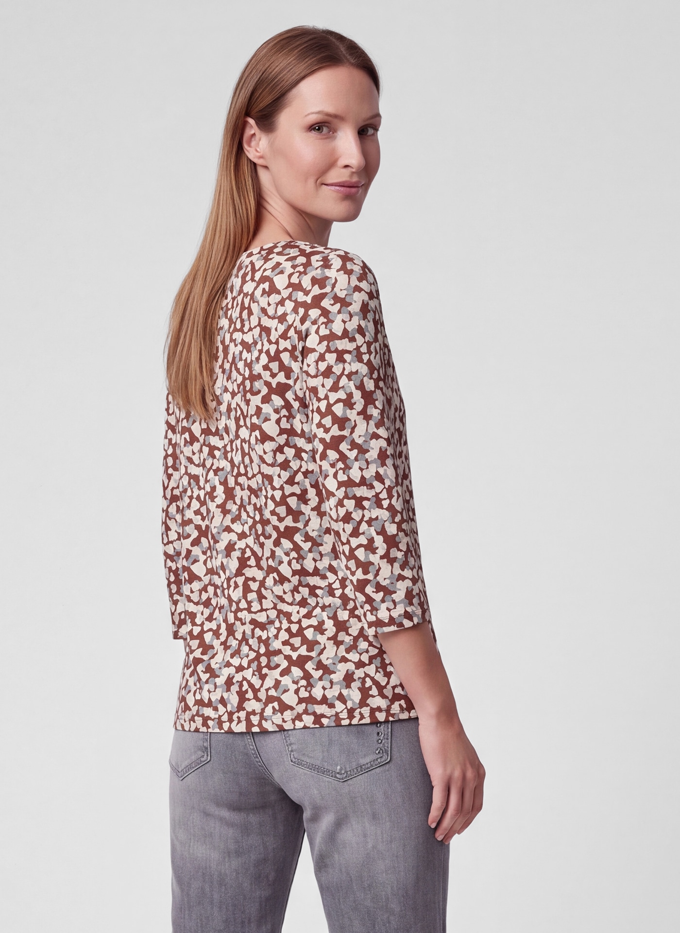 Rabe 3/4-Arm-Shirt Sommershirt  - gemustert mit Stretch