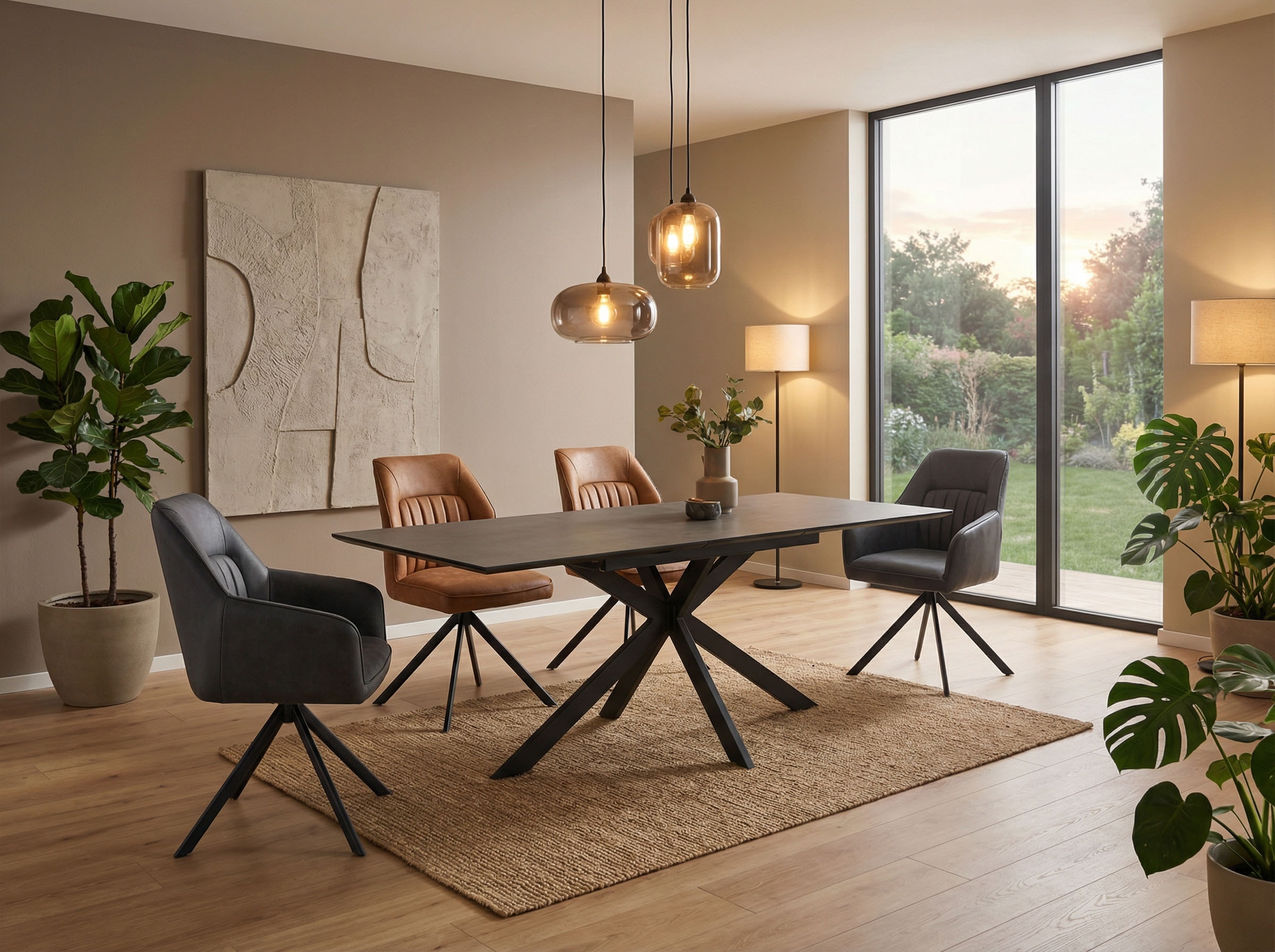 HELA Chaise à 4 pieds »PRIZZI« (Ensemble) 1 cuis4-Fuss, 360° drehbar, Gestell oval, gepolstert, Lederoptik