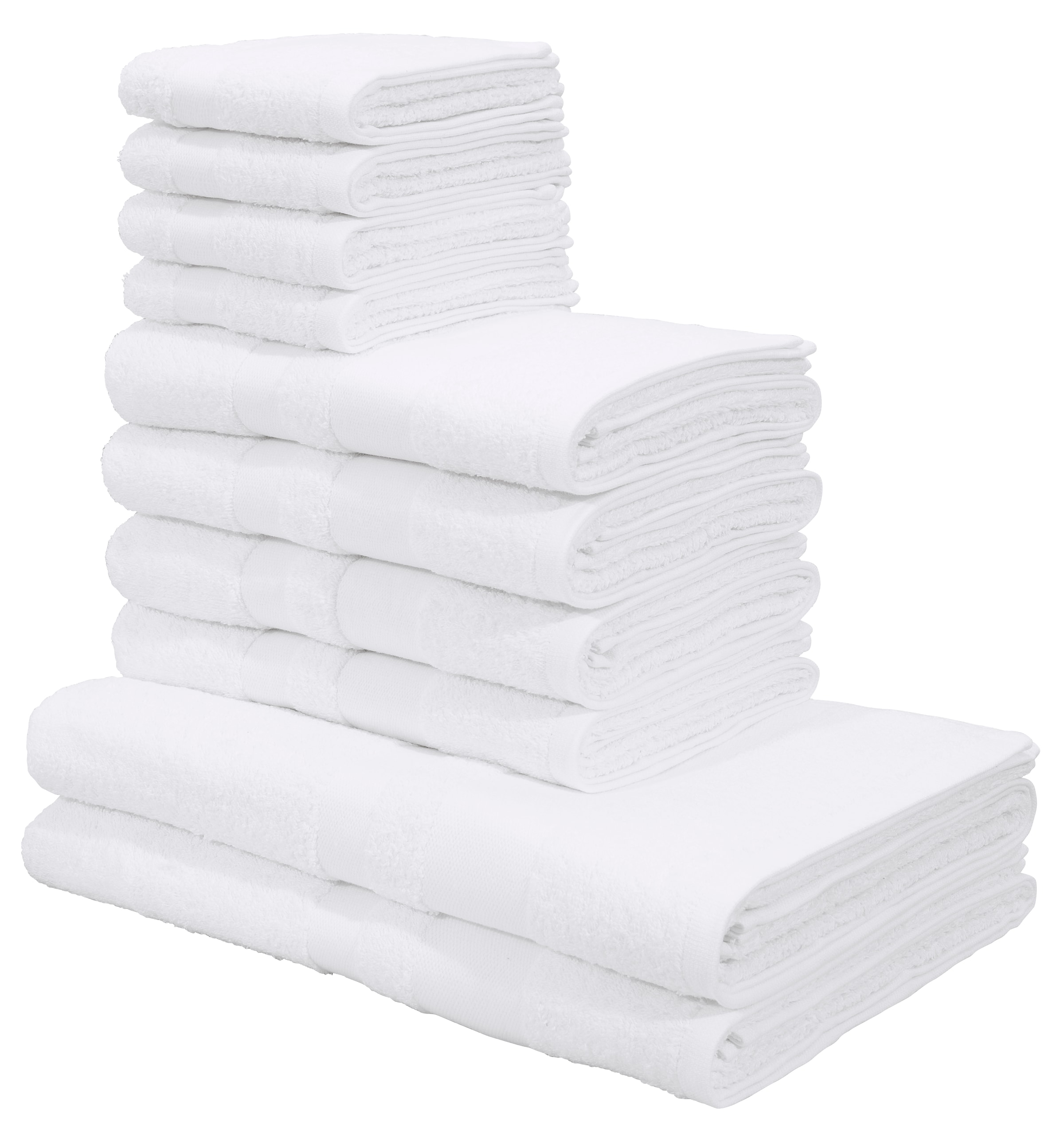 Image of GOODproduct Handtuch Set "Vanessa, 10-tlg Handtuch-Set, weich, in Standard- und Premium-Qualität" Set 10 tlg. Walkfrottee 100% Baumwolle, Duschtücher, Handtücher, Gästetücher, mit Bordüre