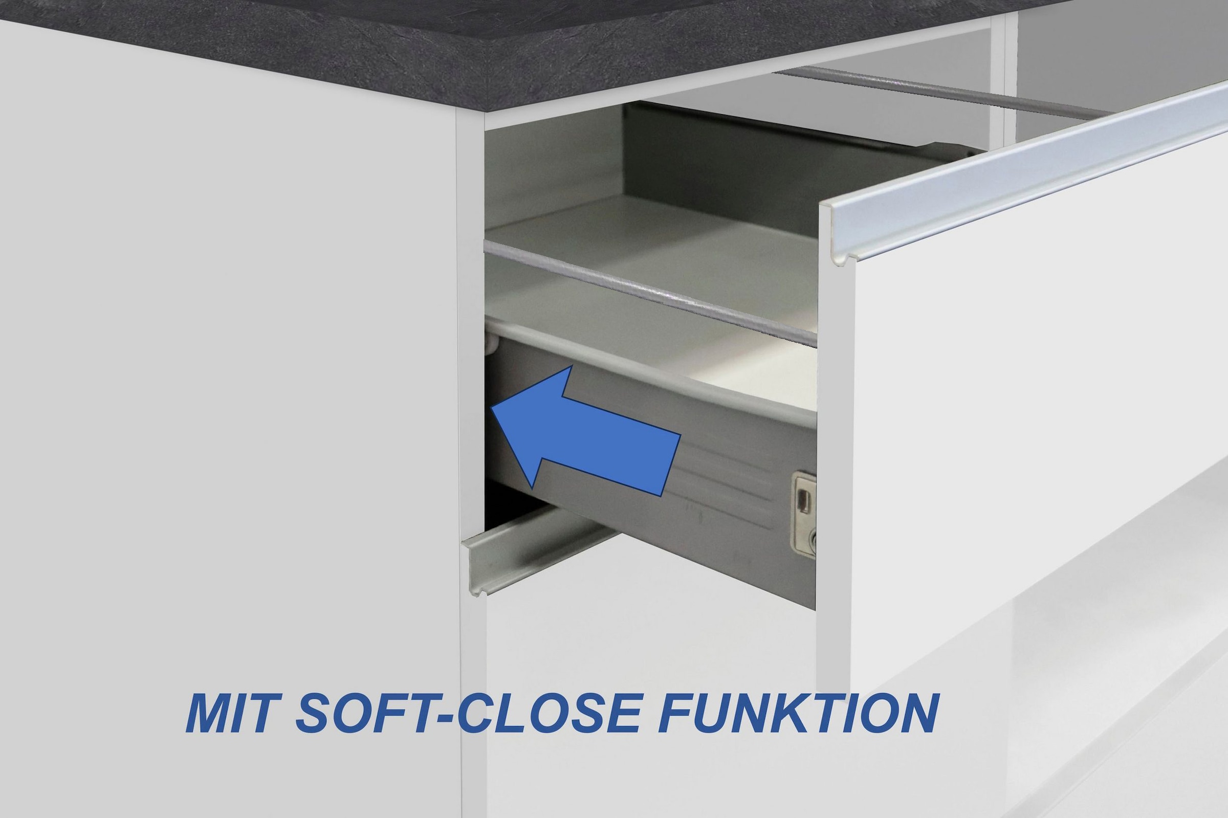 KOCHSTATION Ilot de cuisine »Sole,Kochinsel,Küchenarbeitsblock,Inselküche,Arbeitsinsel« Breite 160 cm mit 2 Türen,2 Schubkästen, Aluminiumgriff