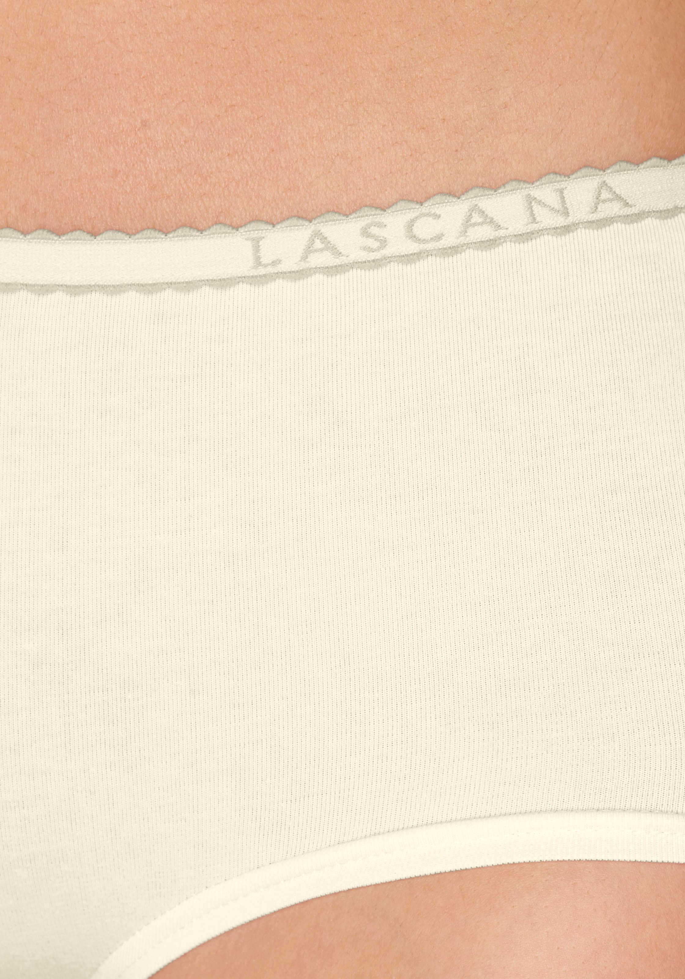 LASCANA Panty, (Packung, 4 St.), aus elastischer Baumwoll-Qualität