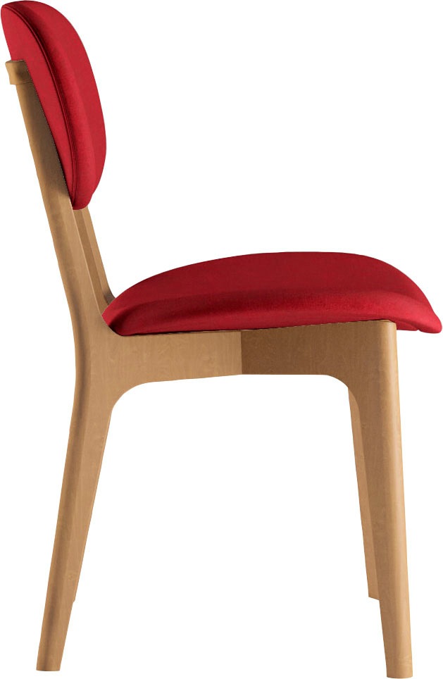 INOSIGN Stuhl »COZY Made in Italy« (Set) 2 Stk. Microfaser Gestell in Buche, Kirsch- oder Nussbaum, Massivholz, Design Stuhl