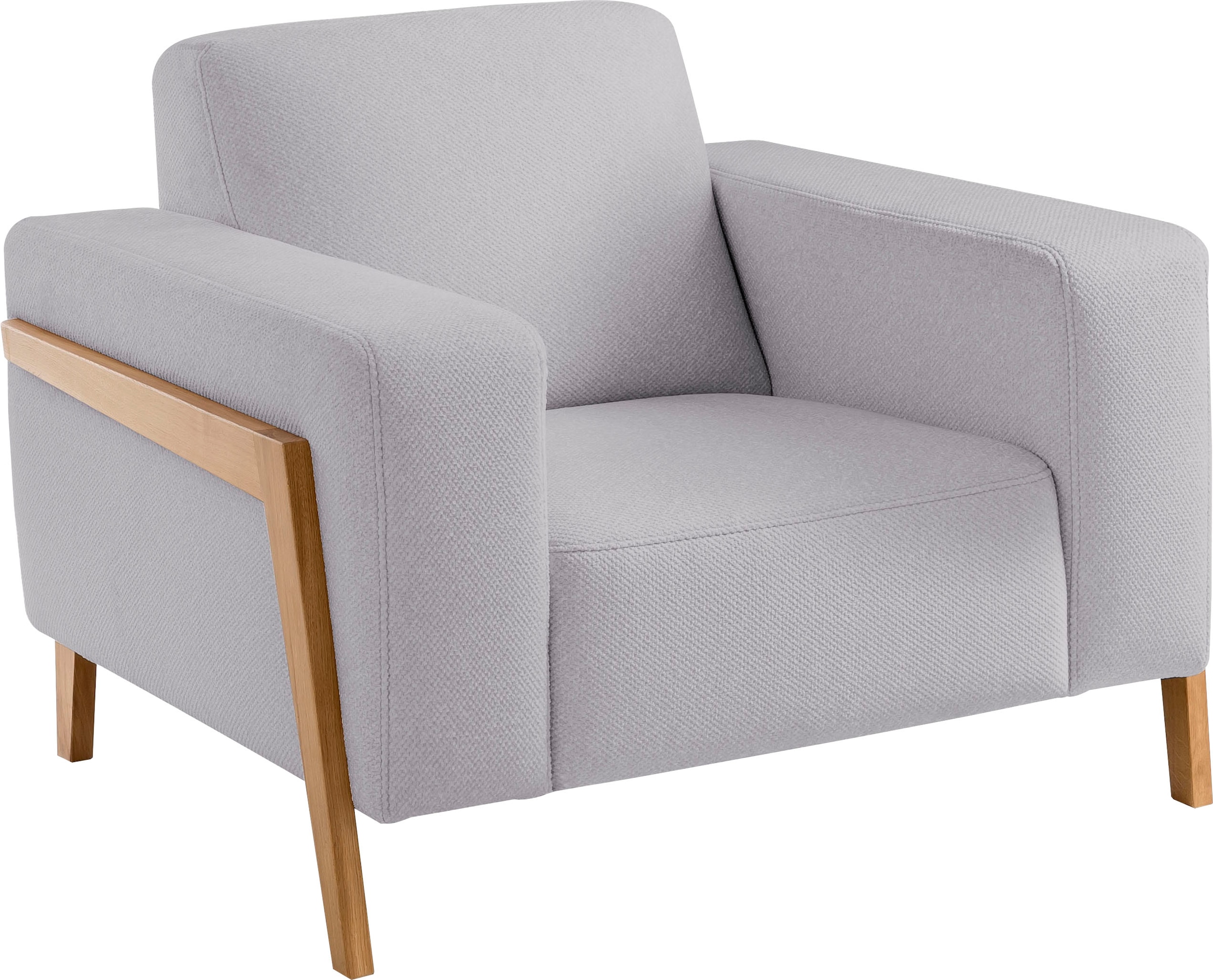exxpo - sofa fashion Sessel »Starr, Loungesessel«, im Scandinavian Design, mit Massive Holzfüsse, frei im Raum stellbar
