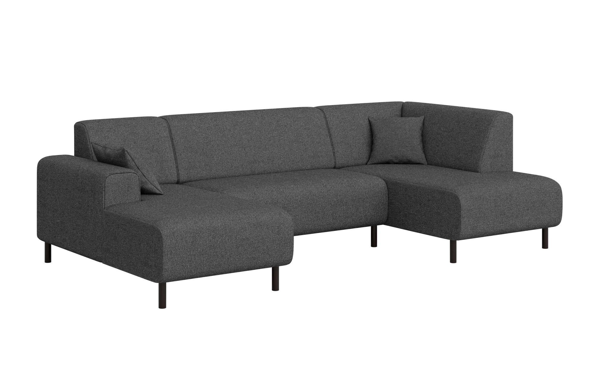Home affaire Wohnlandschaft »ARROS U-Form mit Wellenunterfederung, Masse B/T/H: 300/163/81 cm«, incl. Zierkissen, mit Recamiere links/rechts bestellbar, auch in Cord