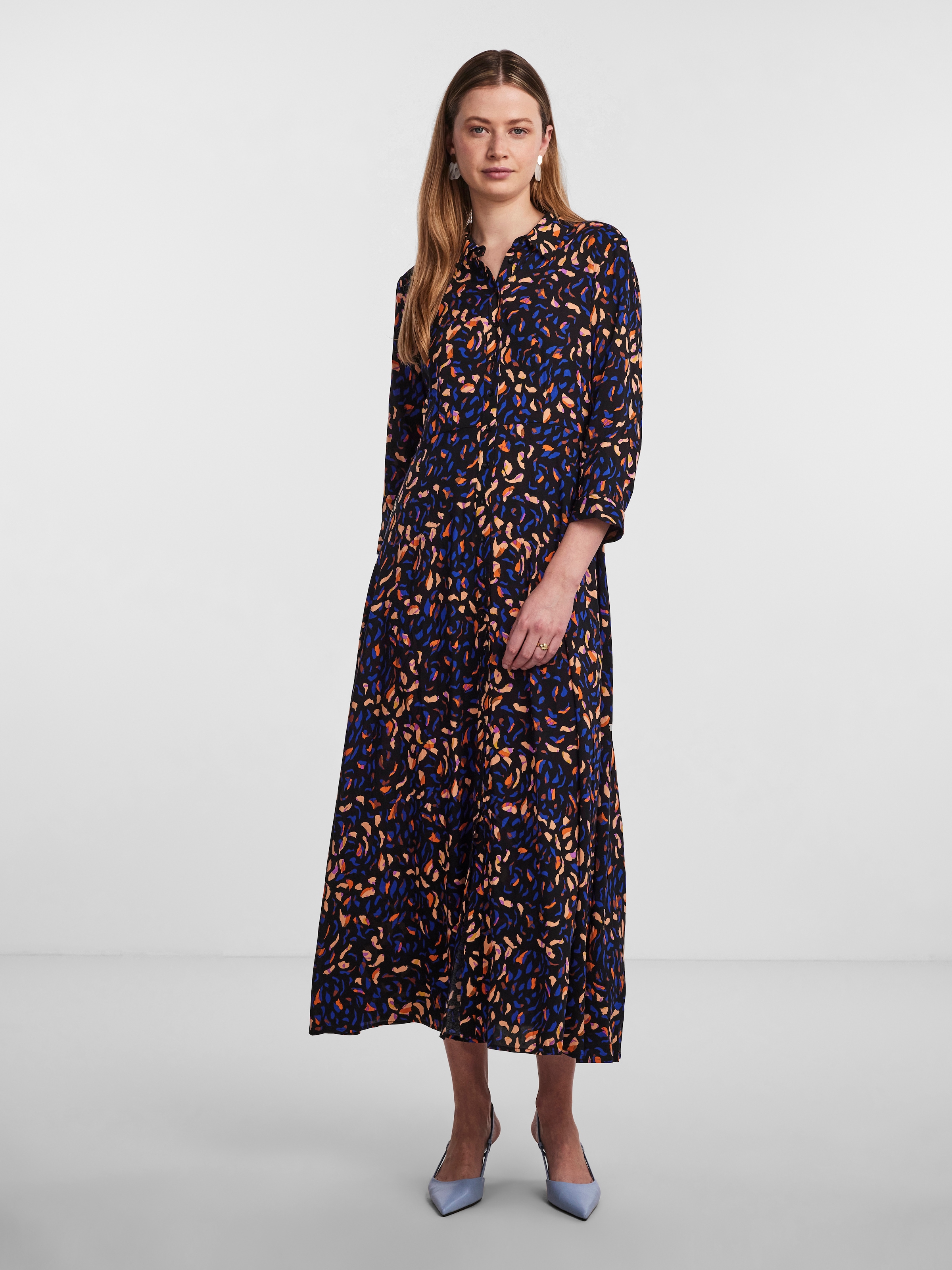 Y.A.S Robe chemisier »YASSAVANNA LONG SHIRT DRESS« Sommerkleid, mit 3/4 Ärmel