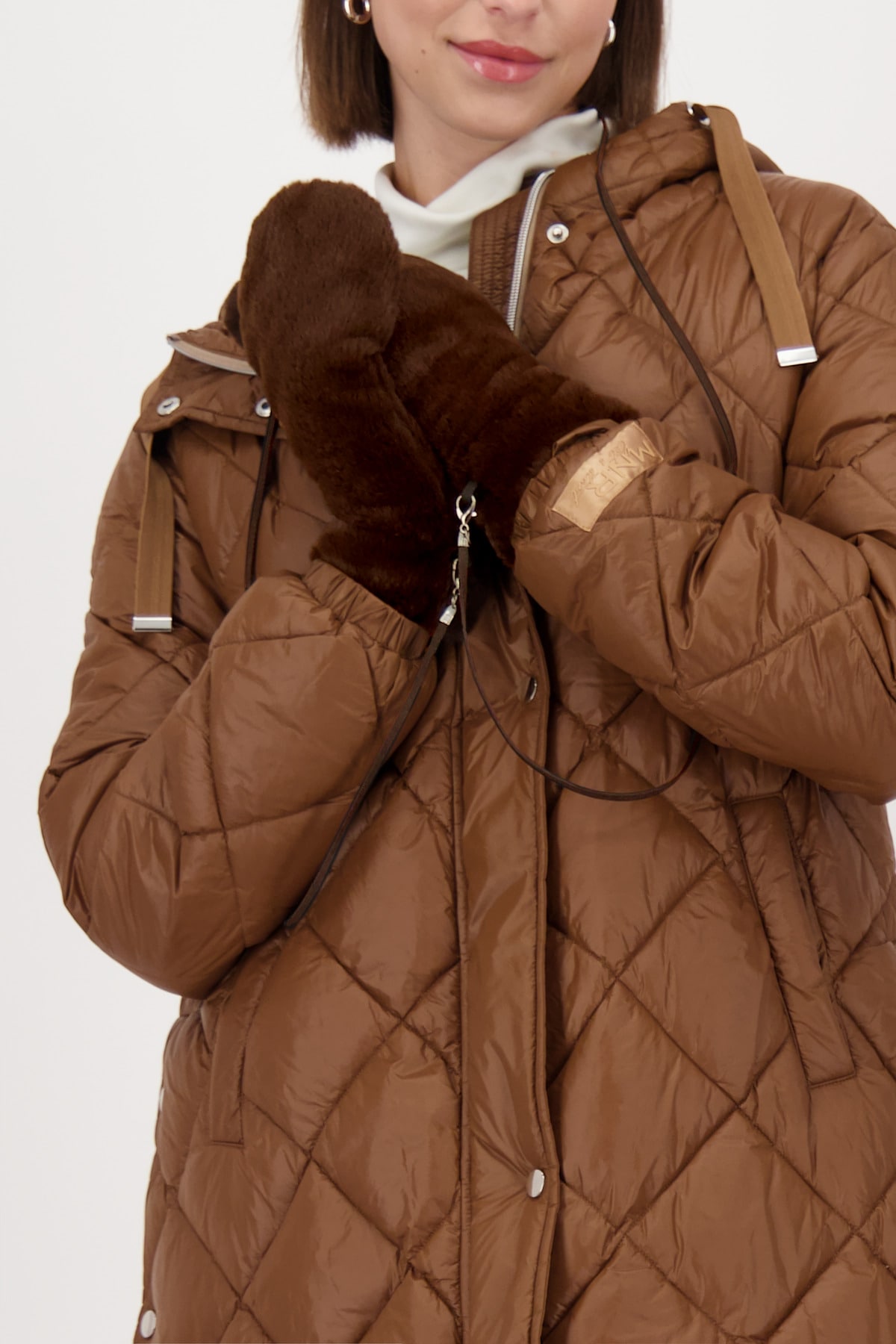 Monari Mitaines Regular fit mit Fellimitat