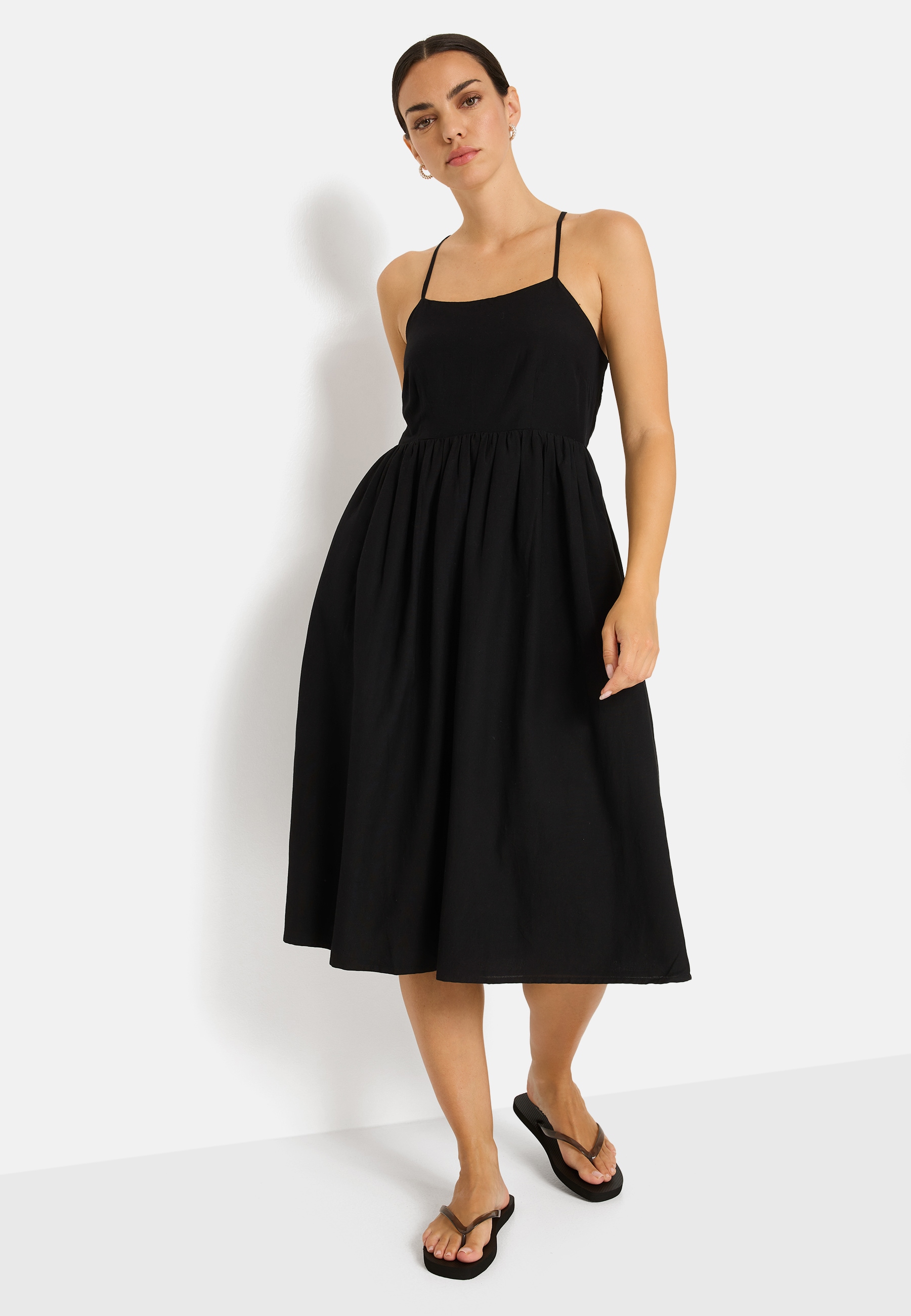 Image of LSCN by LASCANA Midikleid Ohne Taschen mit tiefem Rückenausschnitt, Sommerkleid