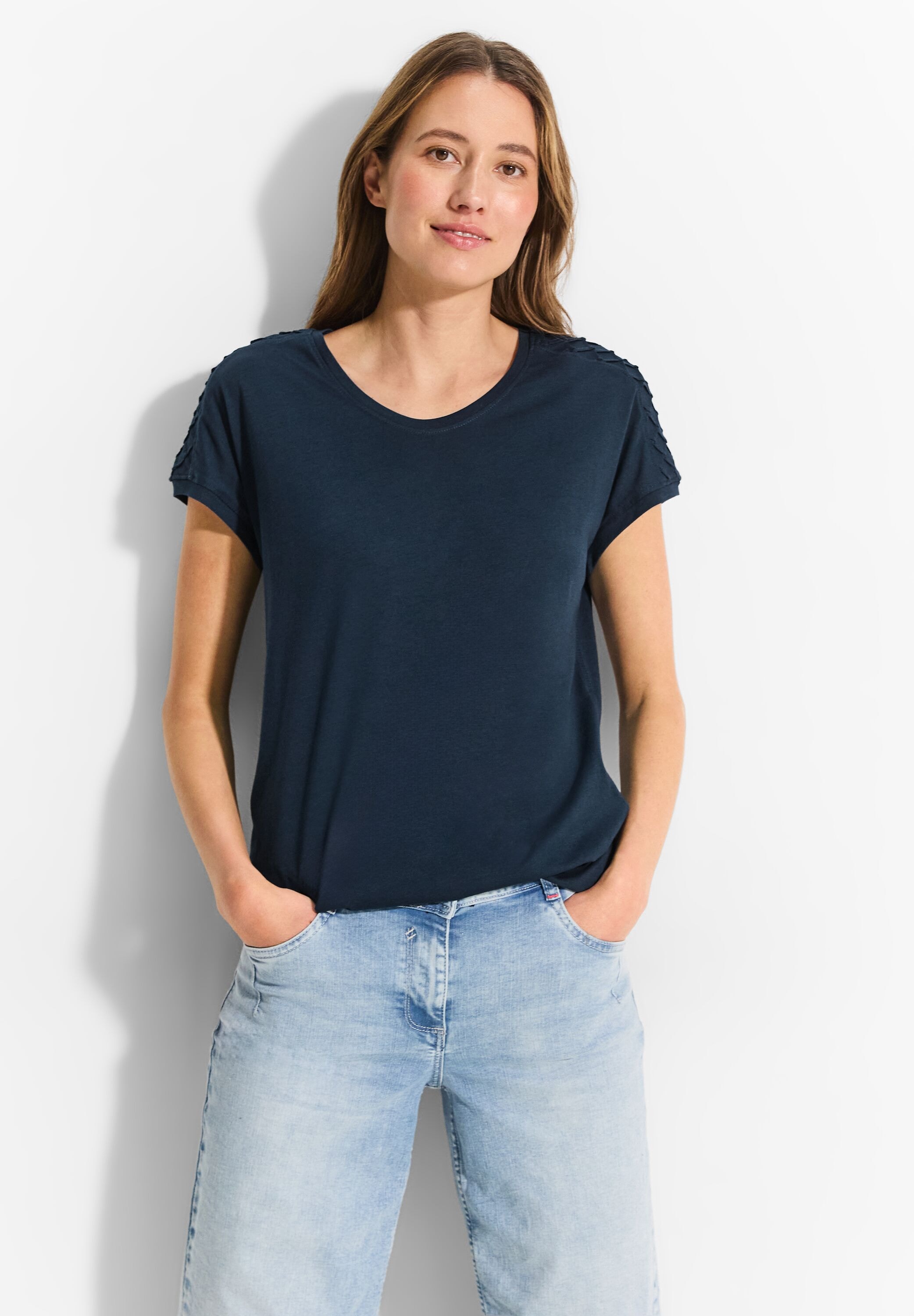 Cecil T-Shirt, mit Biesen-Dekoration