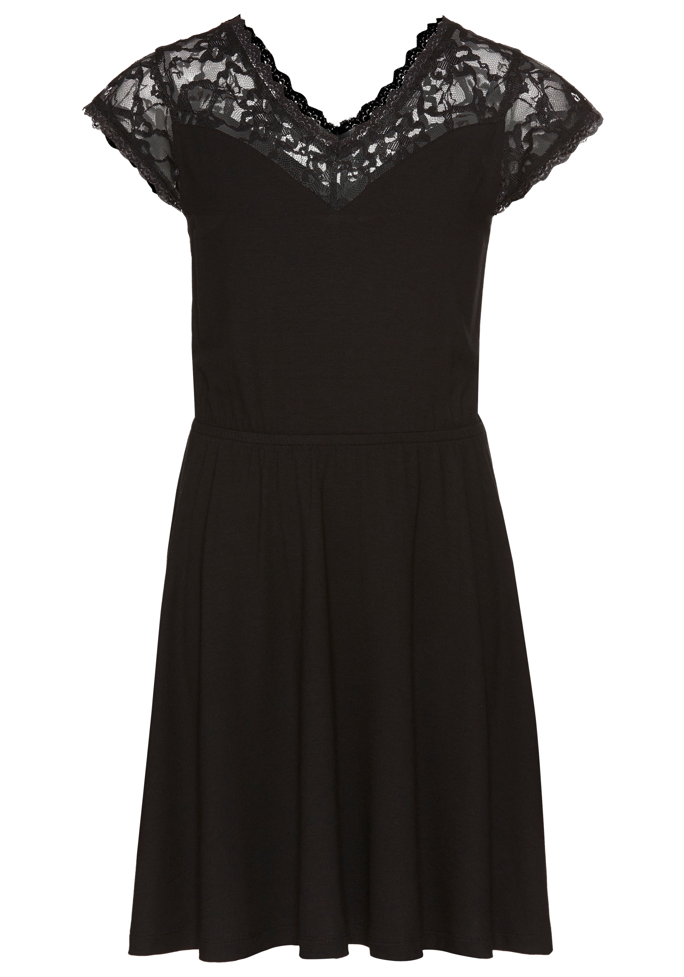 KIDSWORLD Jerseykleid »Viskose-Kleid mit Spitze«, Schöne Spitzen-Ausschitt