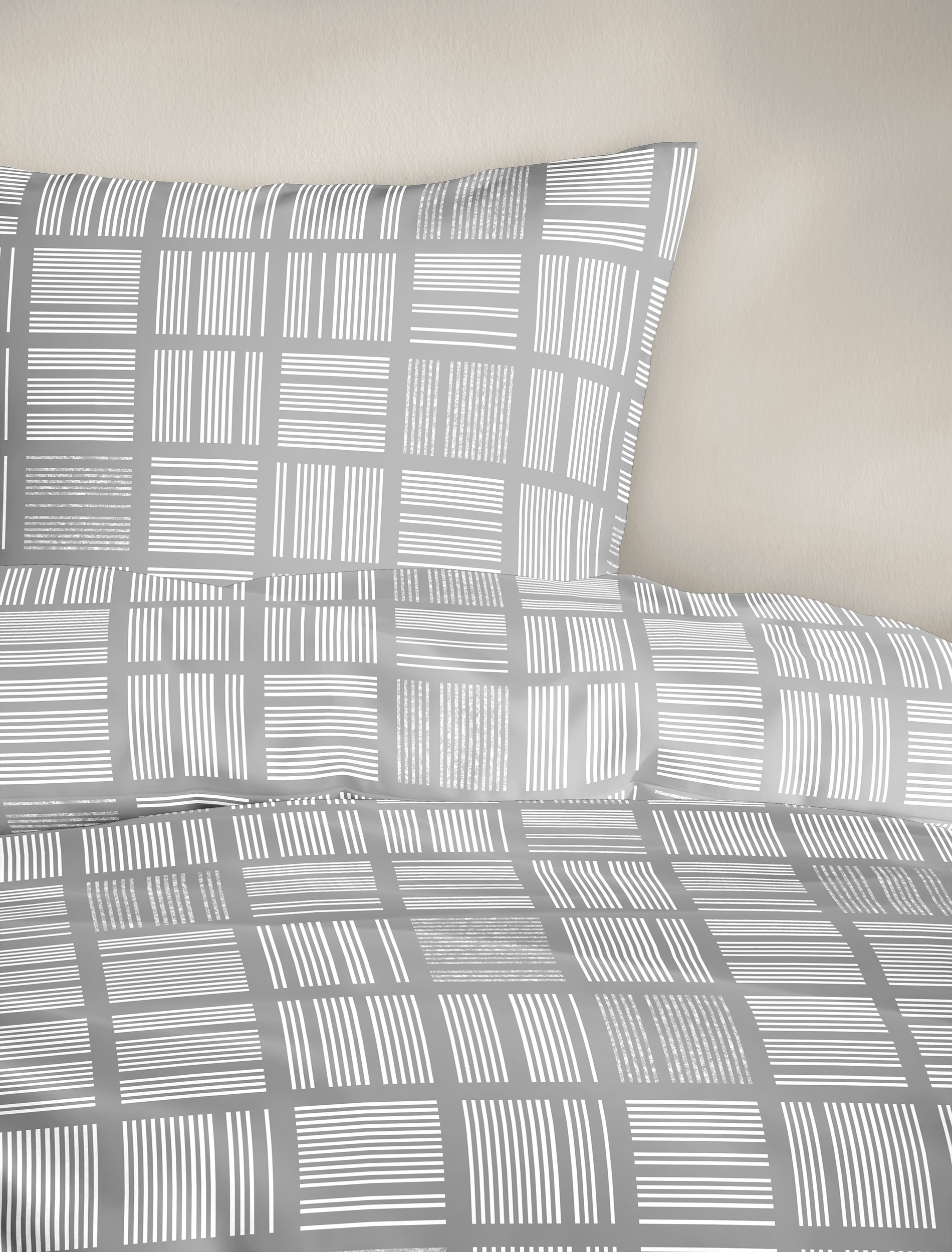 BIERBAUM Bettwäsche »3063« 2 Stk. tlg. Mako-Satin, 100 % Baumwolle, pflegeleicht